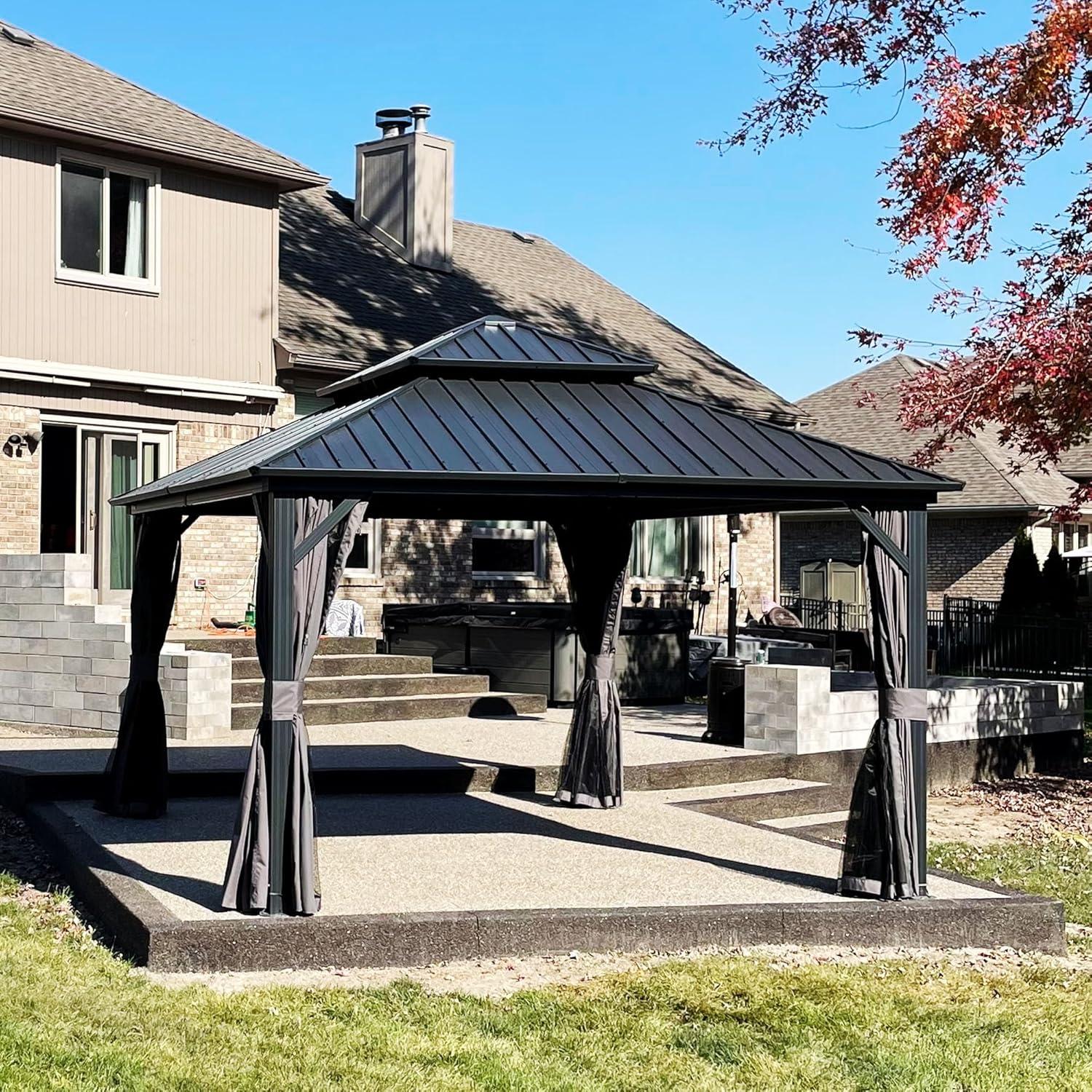 Purple Leaf Metal Patio Gazebo