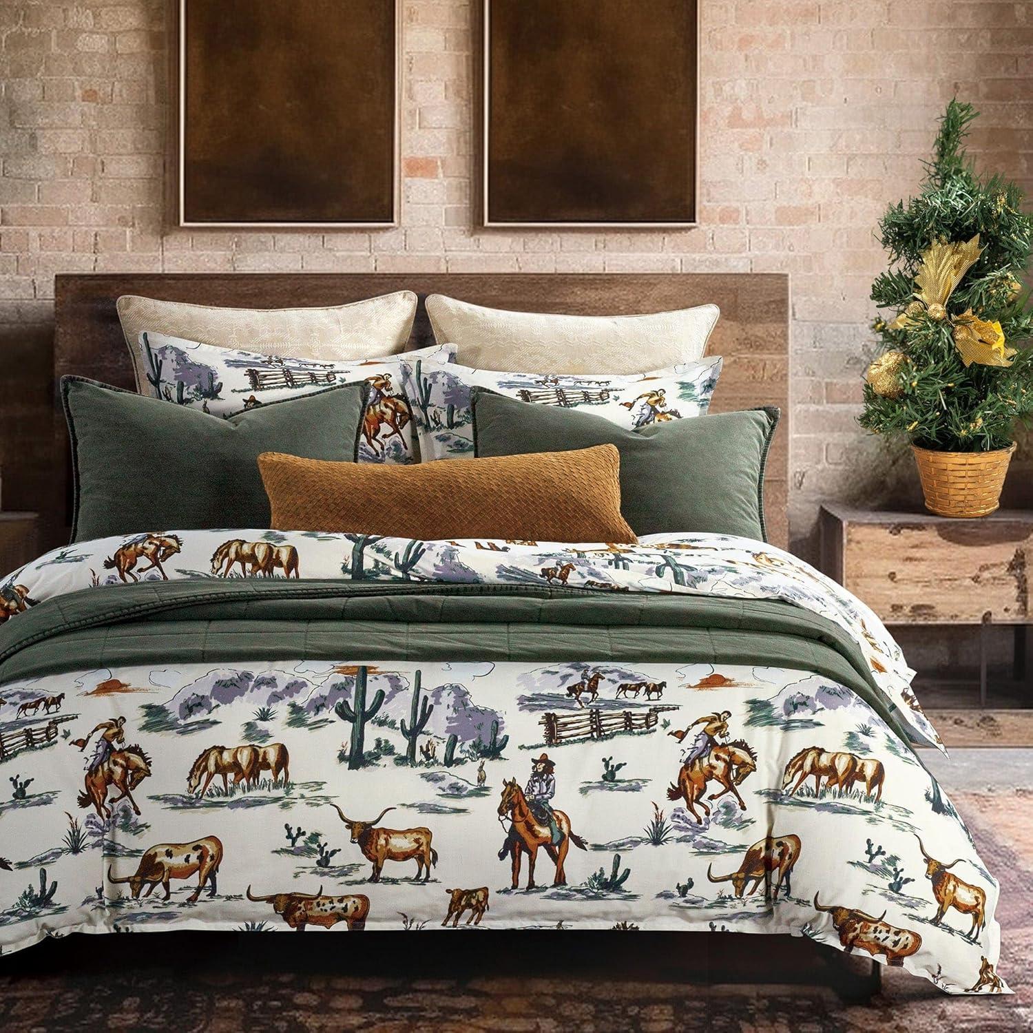 Paseo Road by HiEnd Accents Ranch Life Duffle Bag Animal Print Cotton Western Rustic Duvet Cover Set