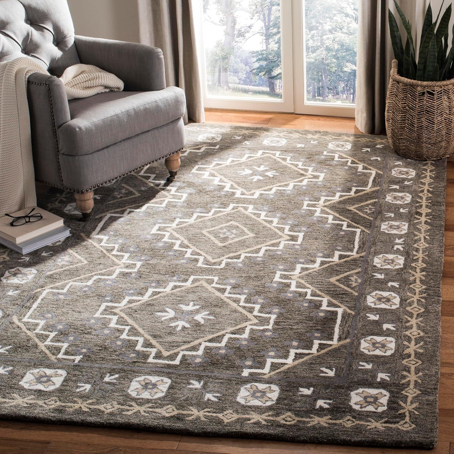 Bella BEL672 Hand Tufted Area Rug - Brown/Taupe - 4'x6' - Safavieh.