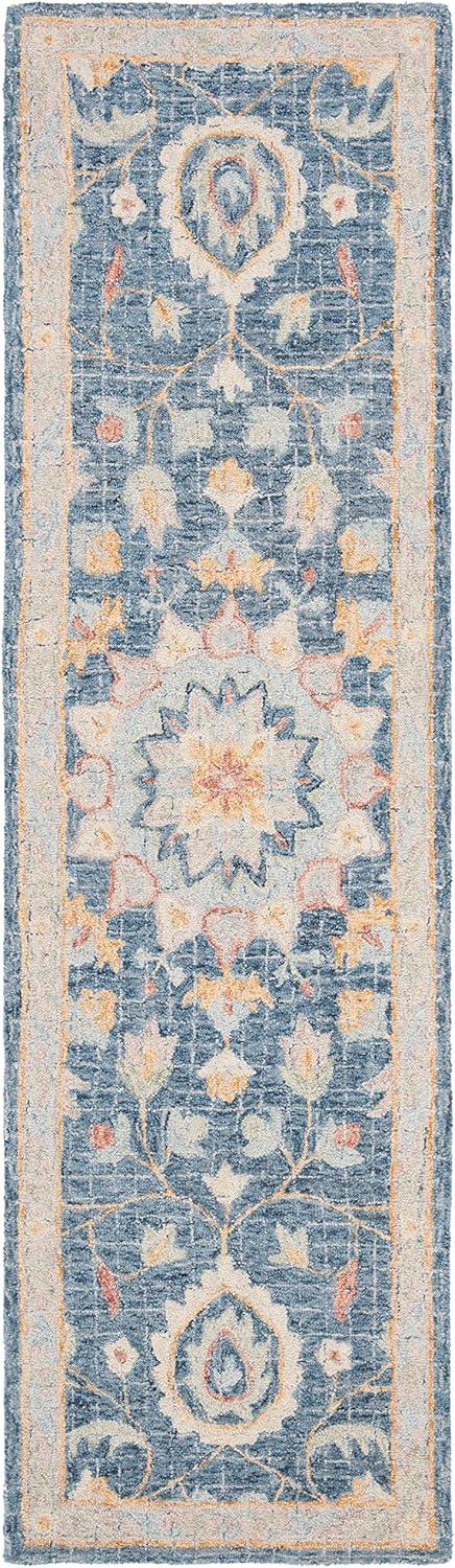Blossom BLM813 Hand Tufted Runner Rug - Navy/Multi - 2'3"x8' - Safavieh.