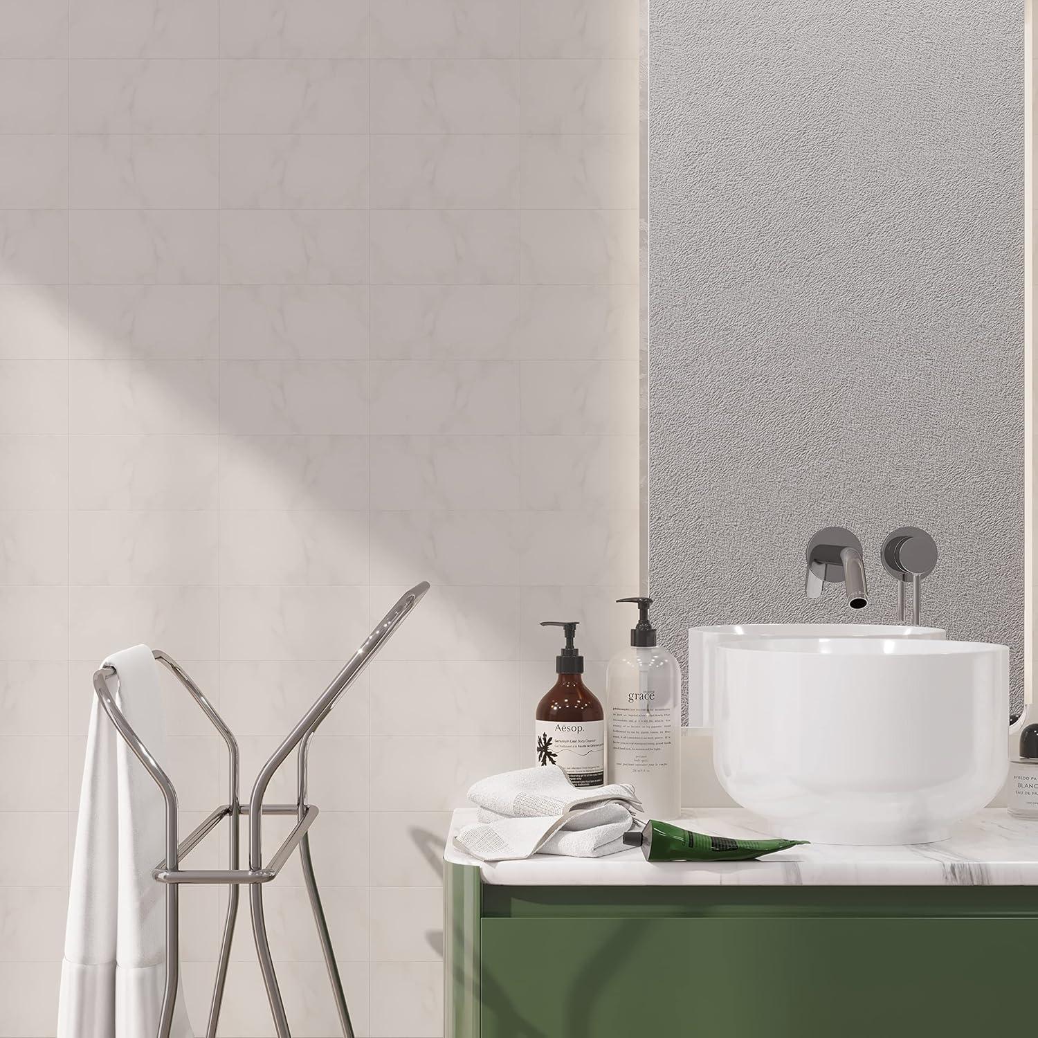 4'' W x 8'' L PVC Peel and Stick Subway Tile