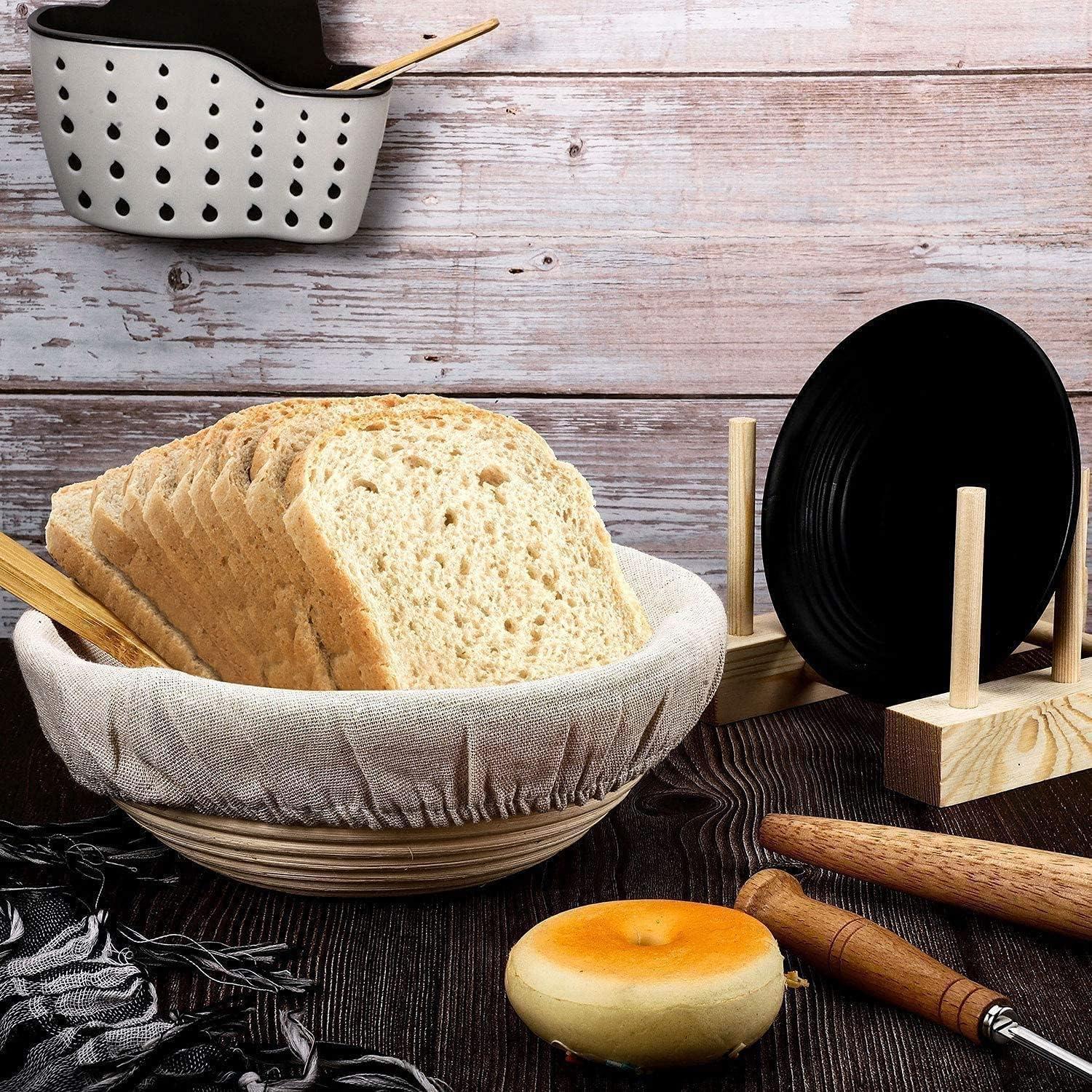 6 Packs Round Bread Proofing Basket Cloth Liner Rattan Baking Dough Basket Cover Natural Rattan Banneton Proofing Cloth(10 Inch)