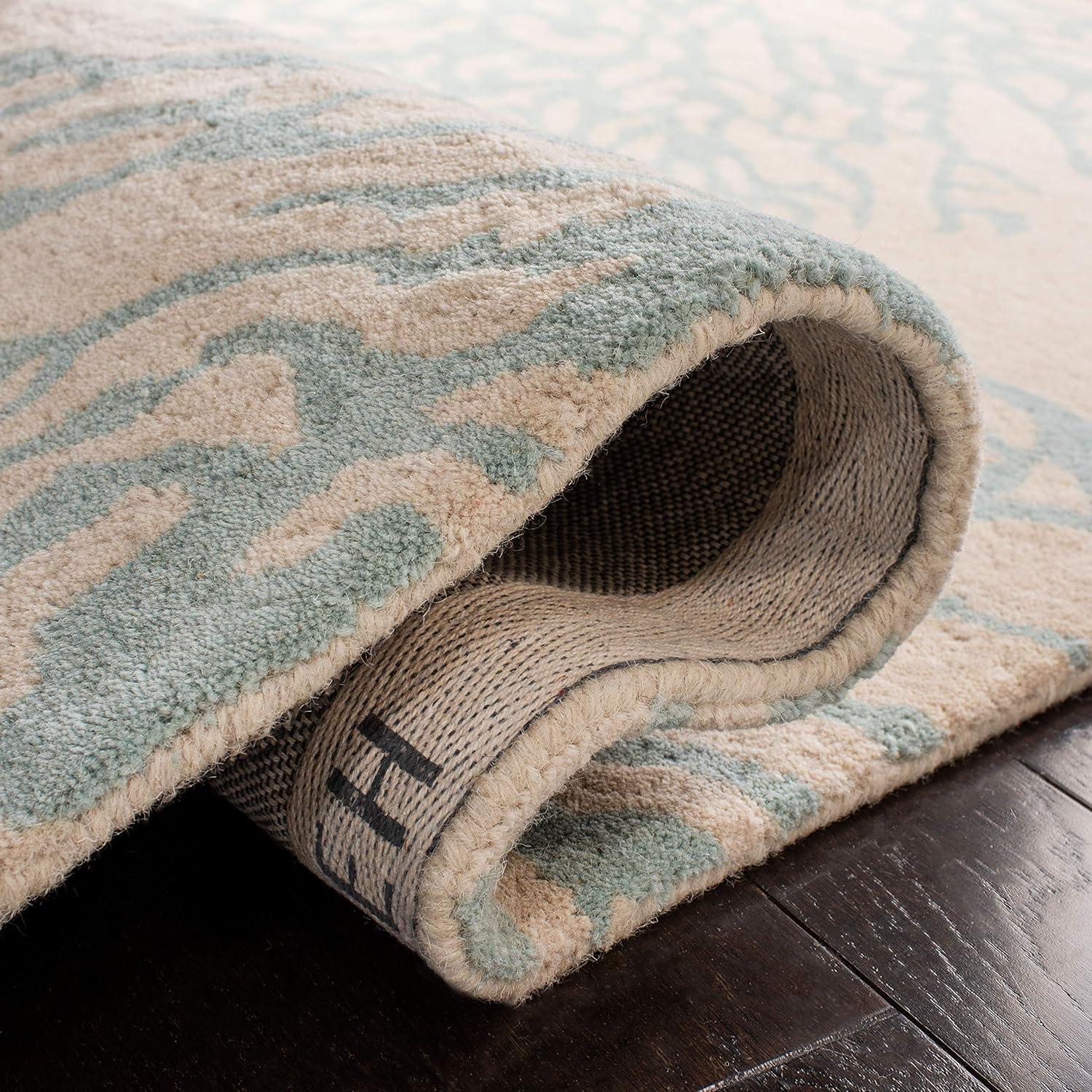 Bella BEL115 Hand Tufted Area Rug - Beige/Blue - 8'9"x11'9" - Safavieh..