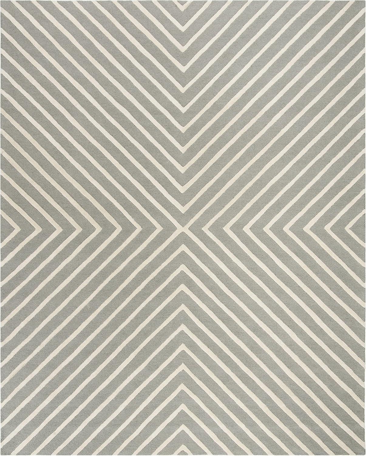 SAFAVIEH Kids X Pattern Wool Area Rug, Grey/Ivory, 6' x 9'
