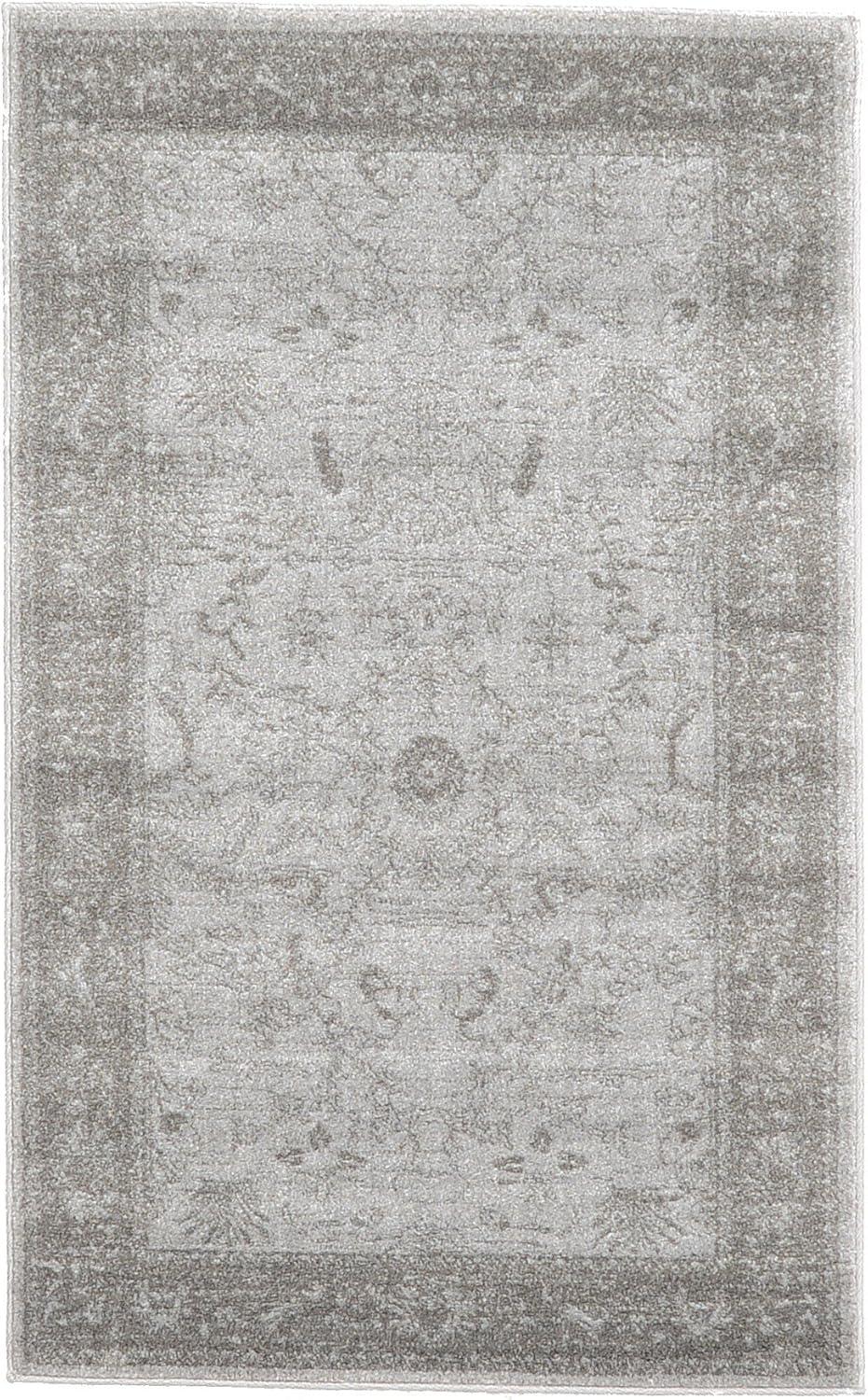 Unique Loom La Jolla Collection Area Rug - Floral (3' 3" x 5' 3" Rectangle Light Gray/Gray)