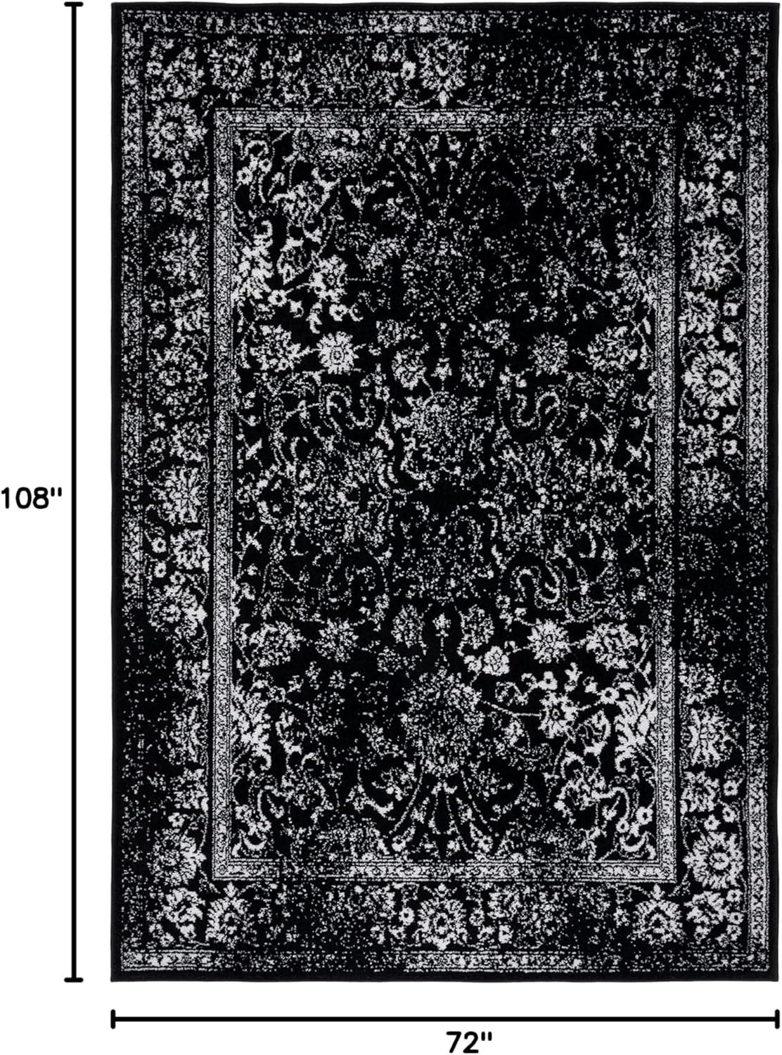 Adirondack ADR109 Machine Made Indoor Area Rug - Black/Teal - 6'x9' - Safavieh