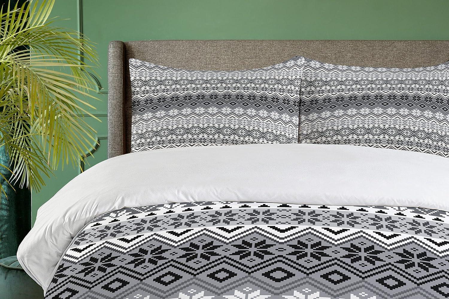 Ambesonne Rustic Geometric Shapes Duvet Cover Set