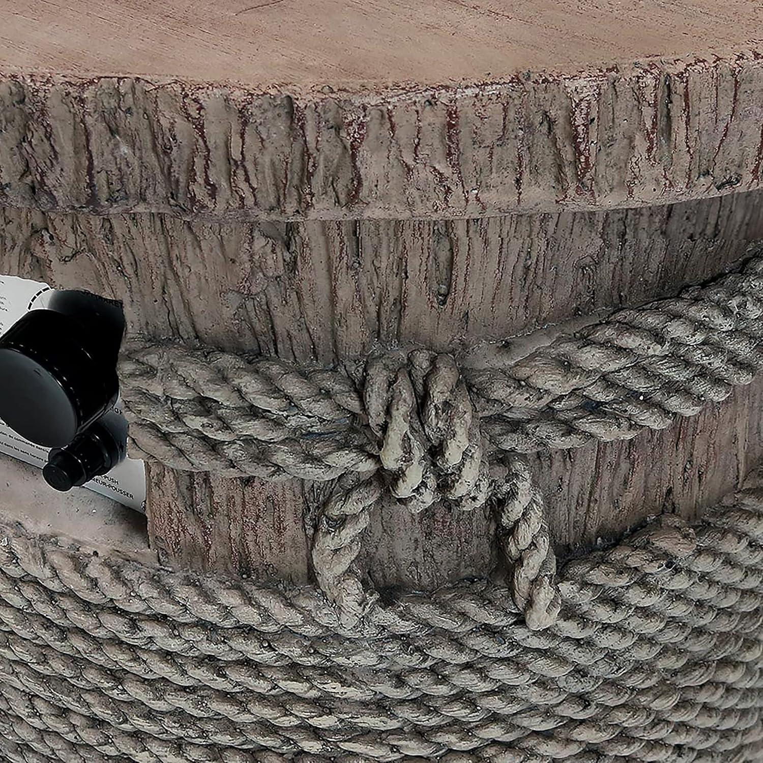 Sunnydaze Rope and Barrel Design Propane Gas Patio Fire Pit Table Kit with Lava Rocks - 29" Diameter