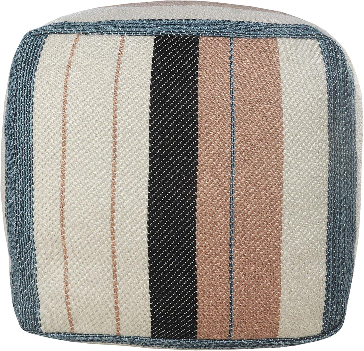 Dakota Fields Argueta Outdoor Performance Striped Pouf Ottoman