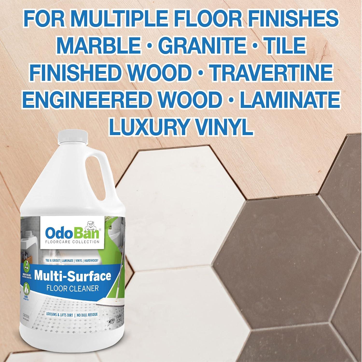 OdoBan Ready-to-Use Multi-Surface Floor Cleaner, Powerful Hydrogen Peroxide Formula, 1 Gallon