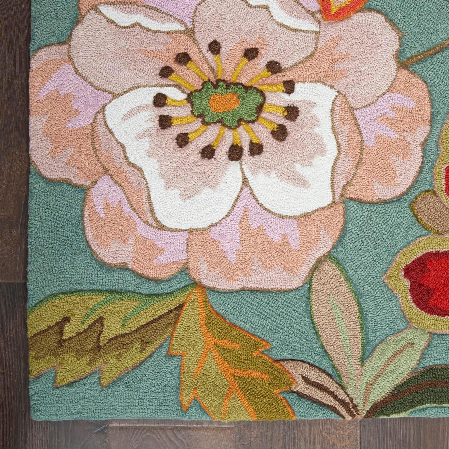 Nourison Fantasy FA18 Aqua Area Rug 5' x 7'6"