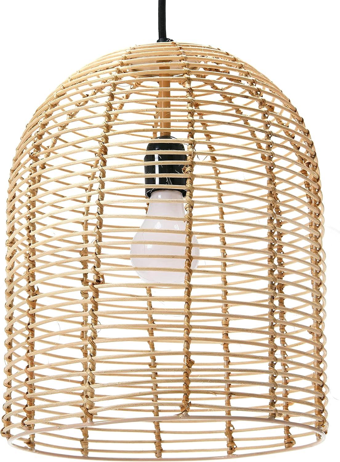 Creative Co-Op Modern Boho Hand Woven Rattan Ceiling Light, Natural