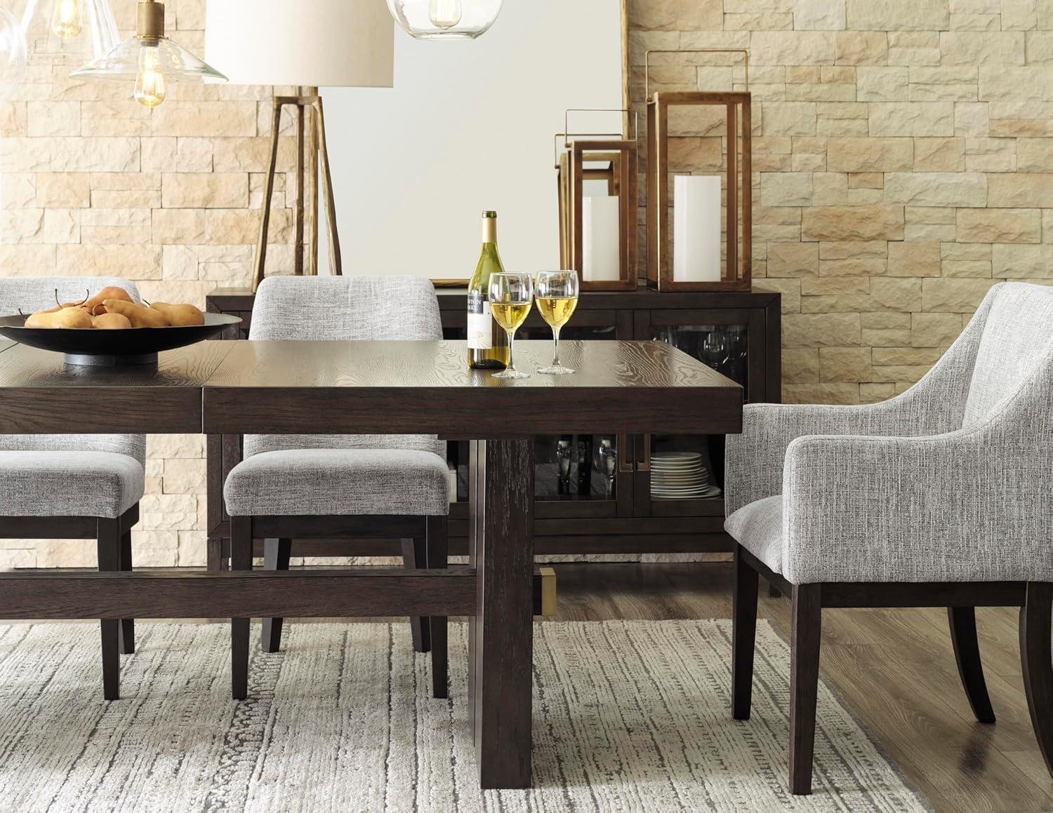 Signature Design by Ashley Burkhaus Traditional Upholstered Dining Chair, Set of 2, Dark Brown