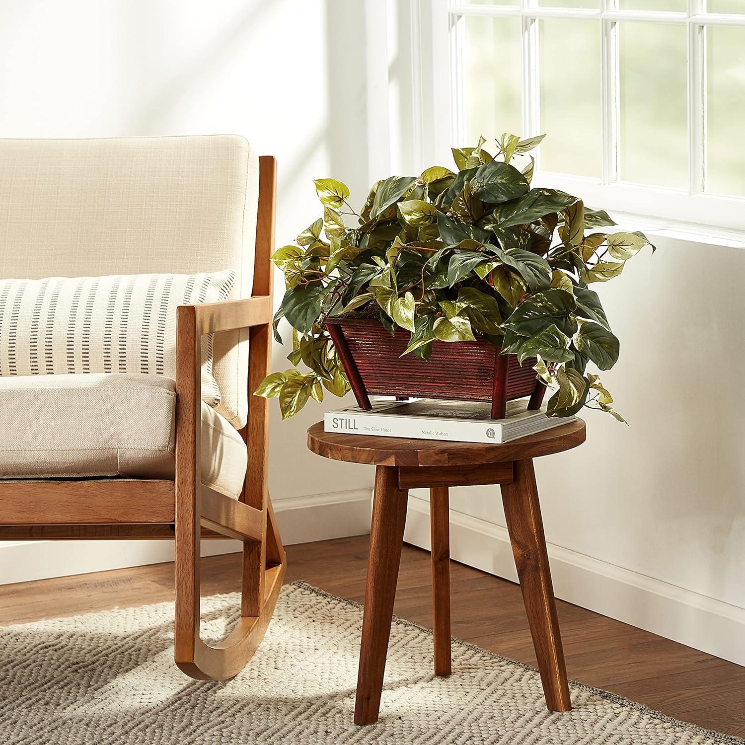 Nearly Natural Pothos with Rectangle Decorative Planter