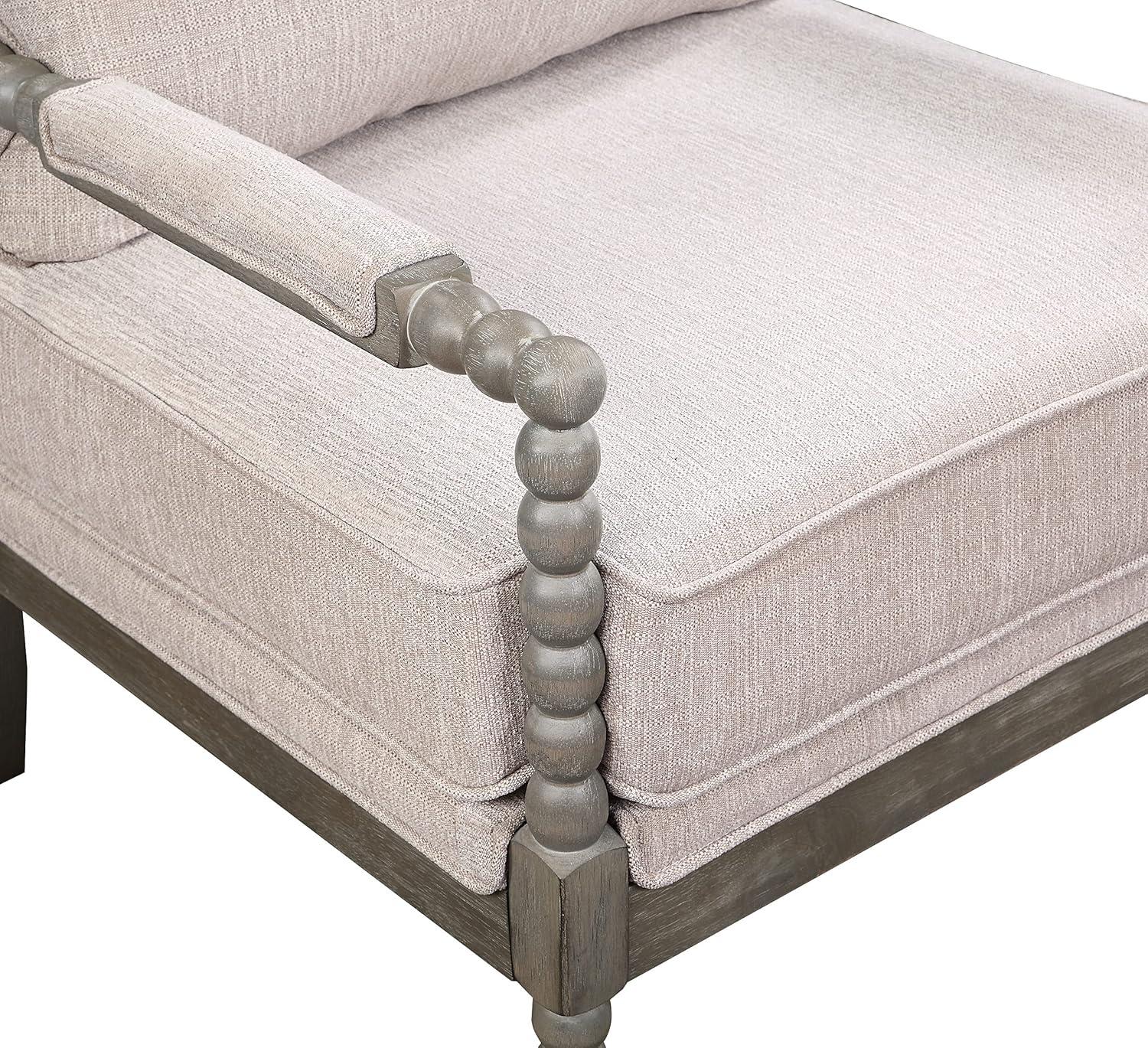 OSP Home Furnishings Abbott Chair in Linen Fabric with Brushed Grey Base K/D