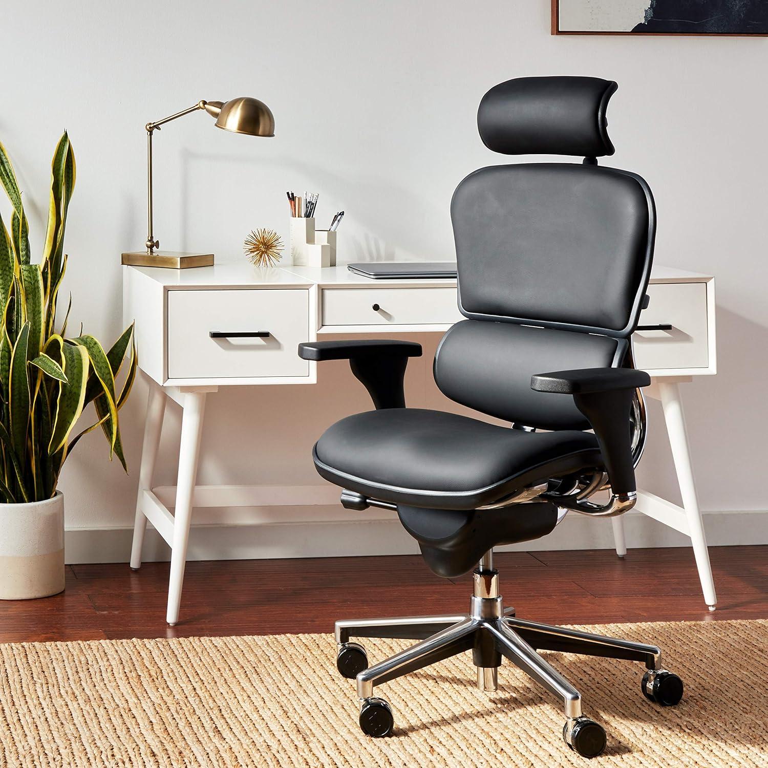 ErgoLux High Back Black Leather Swivel Executive Chair