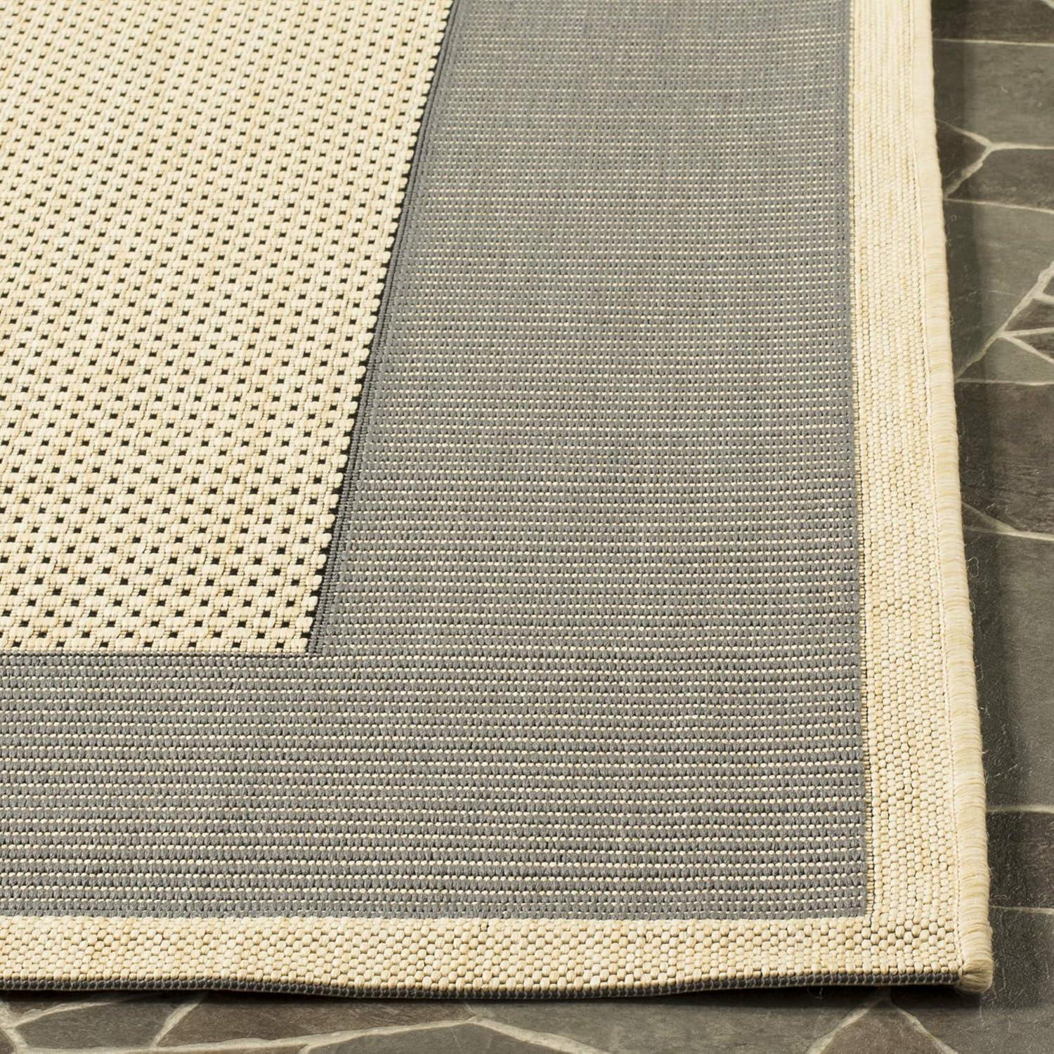 Courtyard CY7987 Power Loomed Indoor/Outdoor Area Rug - Grey/Cream - 8'x11' - Safavieh.