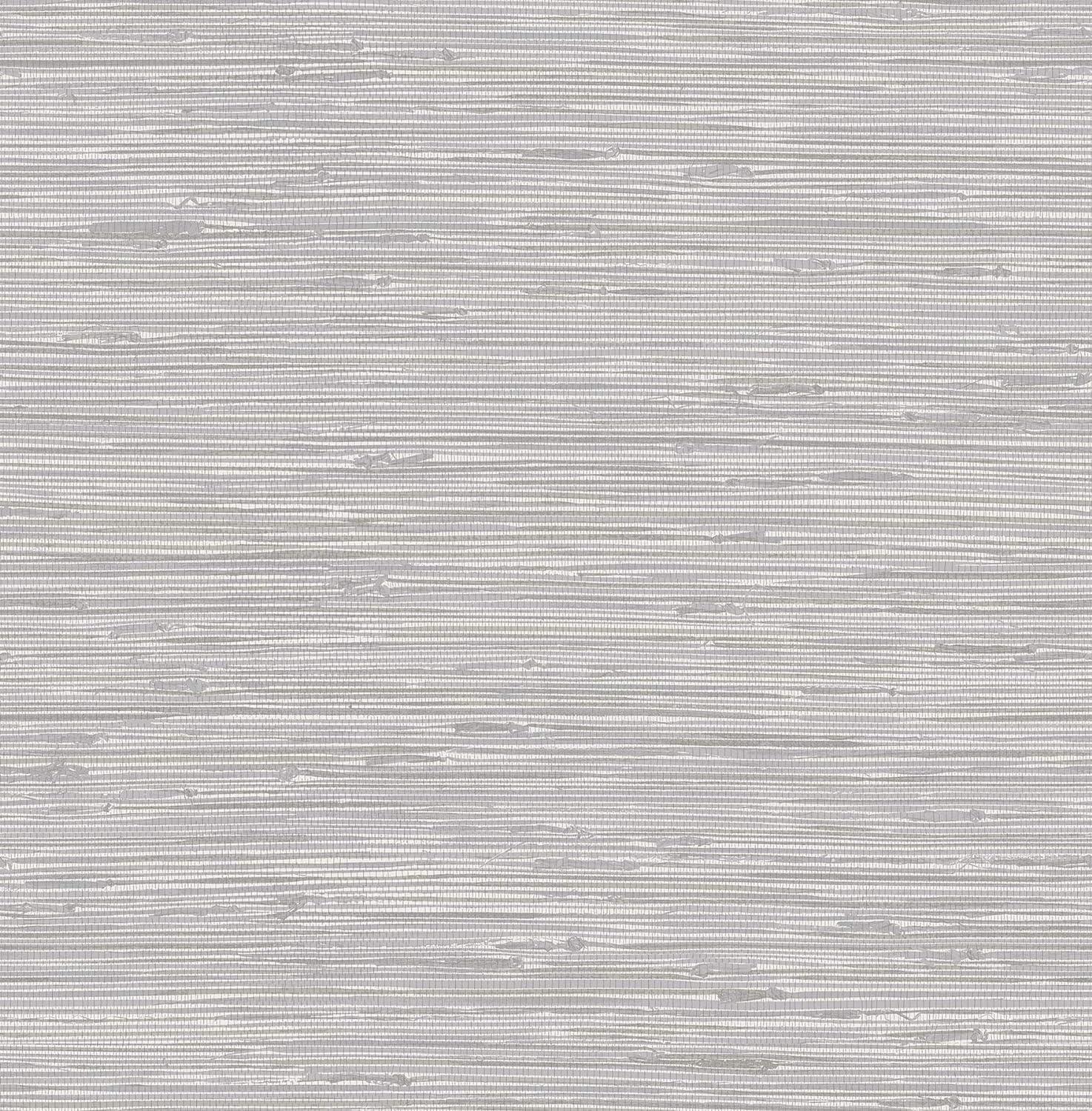 NuWallpaper Tibetan Grasscloth Silver Vinyl Peel And Stick Wallpaper, 216-in by 20.5-in, 30.75 sq. ft.