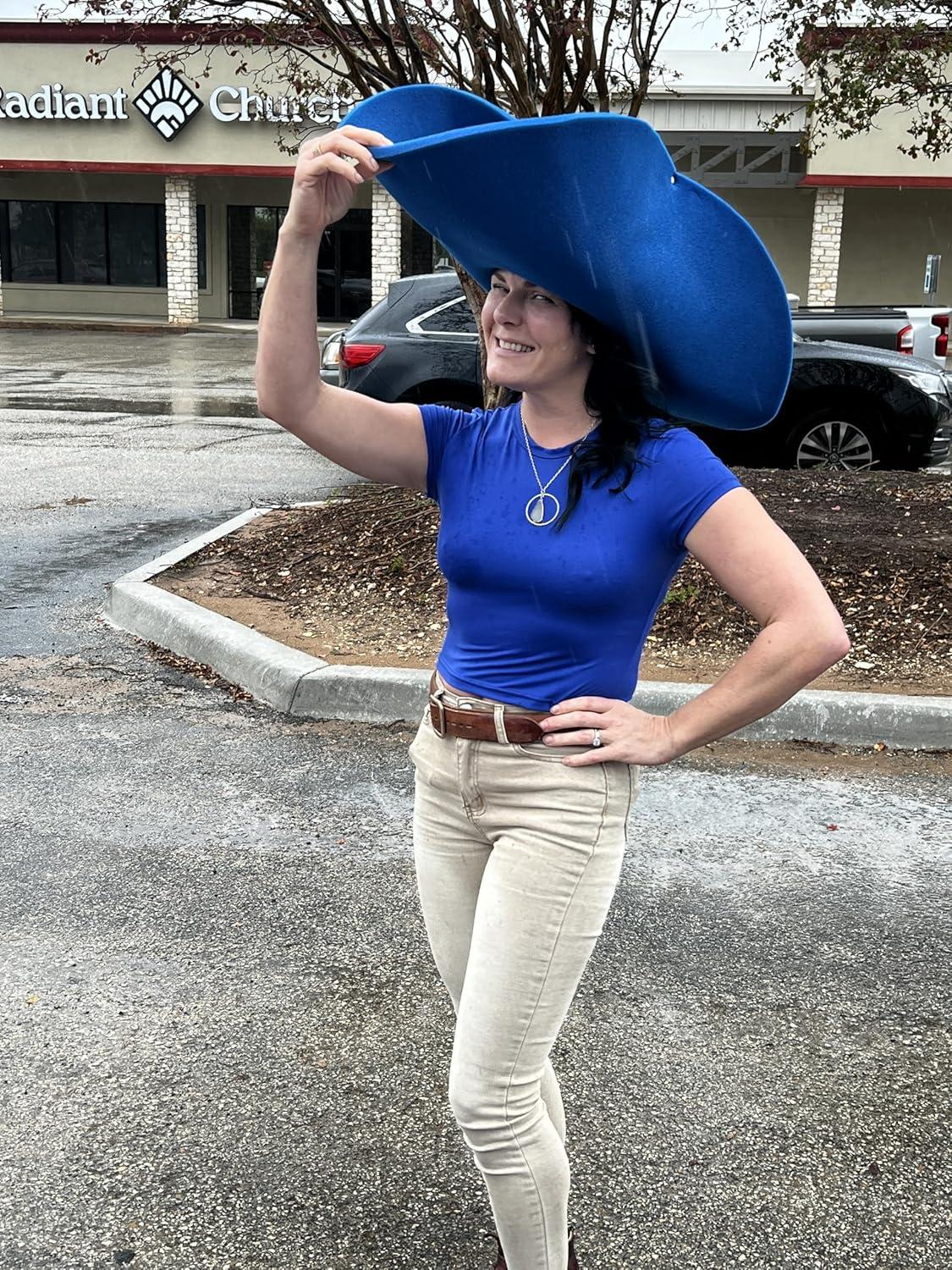 FUNSTITUTION Cowboy Hat, Giant Foam Cowboy Hat - Oversized Hat - Silly, Crazy and Funny Hats for Adults and Kids - Huge Hat - Yellow Hat