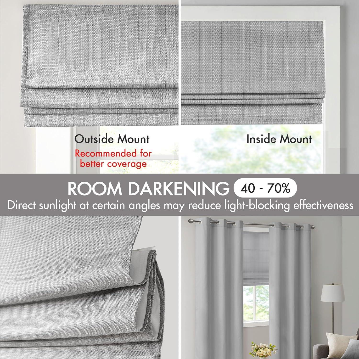 Madison Park Galen Basketweave Cordless Room Darkening Single Roman Shade