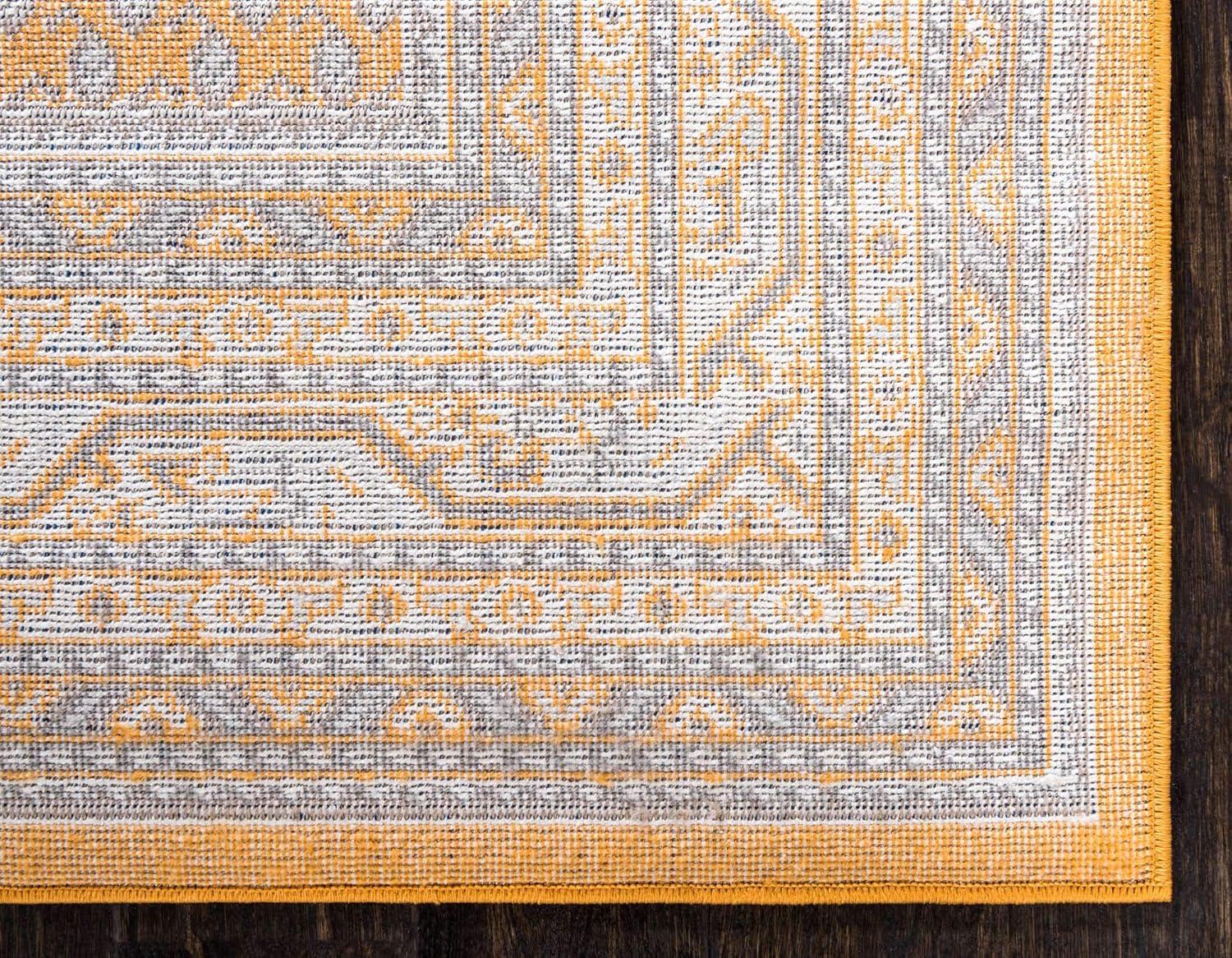 Unique Loom Williamsburg Collection Area Rug - Allover (2' 9" x 9' 10" Runner Orange/Gray)