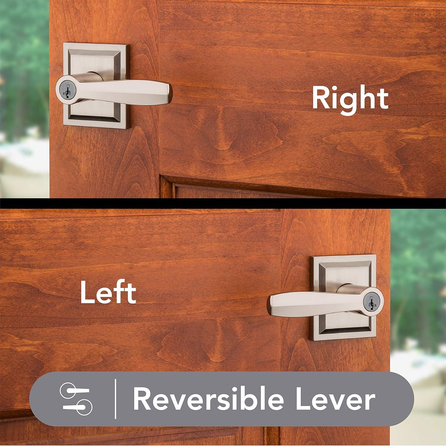 Baldwin Torrey Low Profile Rose Keyed Entry Lever Featuring Smartkey in SN
