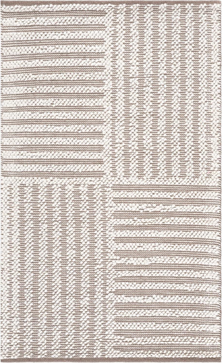 Natura NAT227 Hand Woven Indoor Accent Rug - Ivory/Taupe - 3'x5' - Safavieh