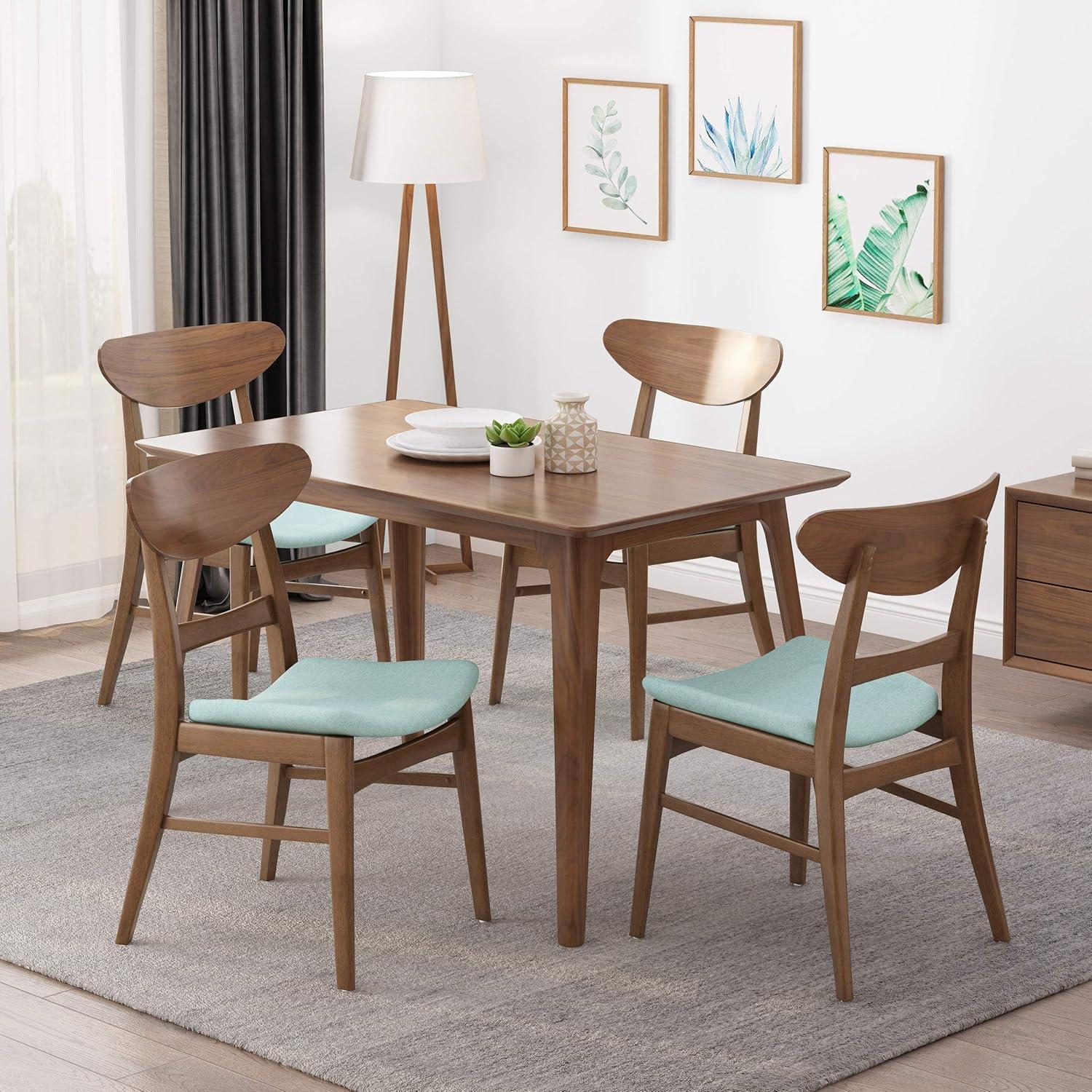Christopher Knight Home Idalia Mid-century Modern Dining Chairs (Set of 4) by  Dark Gray + Walnut Walnut Finish