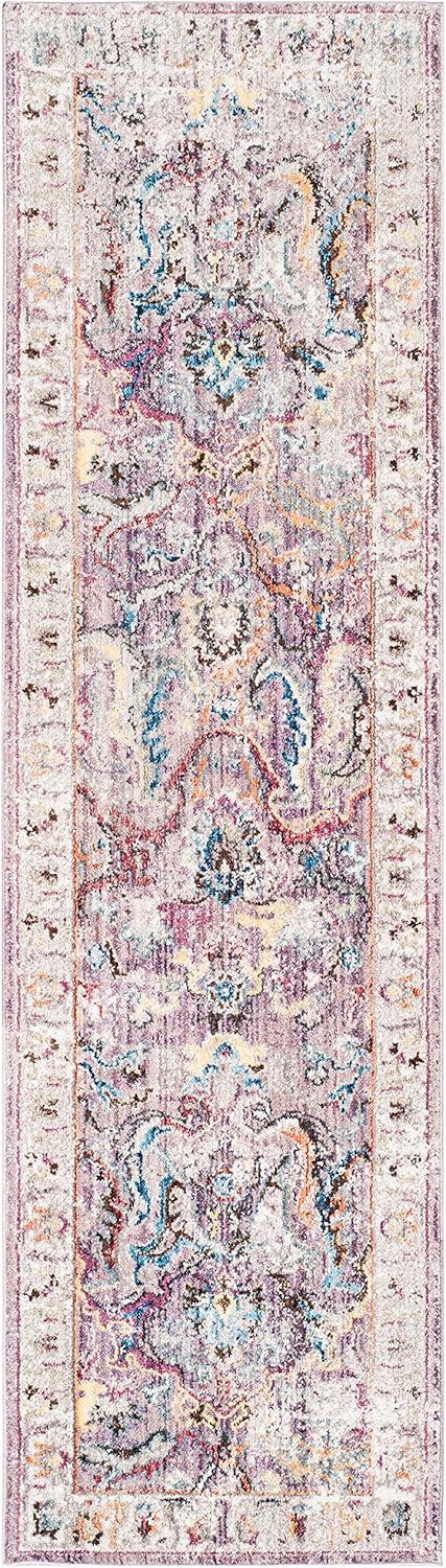 Safavieh Bristol Gretchen 2 x 6 (ft) Loomed Polyester Lavender/Light Gray Rectangular Indoor Distressed/Overdyed Vintage Runner rug