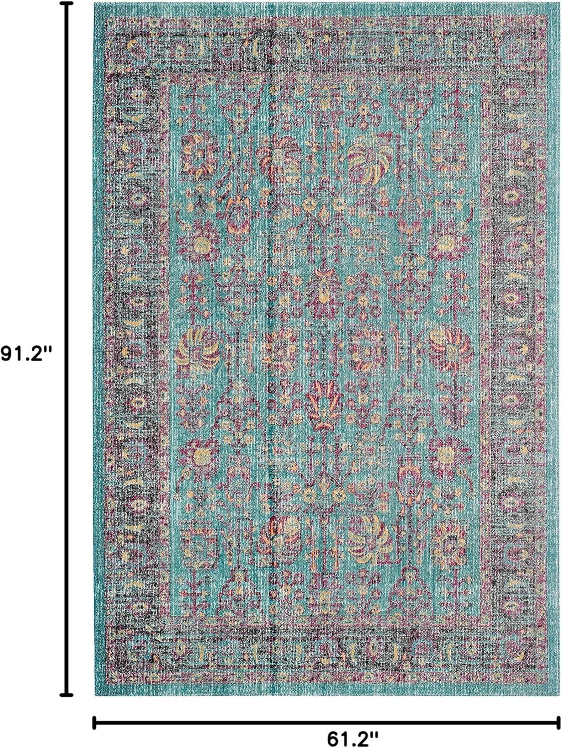 SAFAVIEH Artisan Dominic Oriental Area Rug, Light Blue/Black, 5'1" x 7'6"