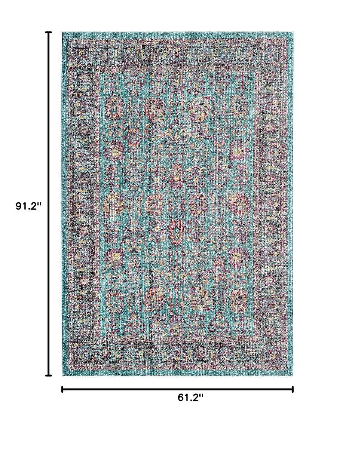 SAFAVIEH Artisan Dominic Oriental Area Rug, Light Blue/Black, 5'1" x 7'6"