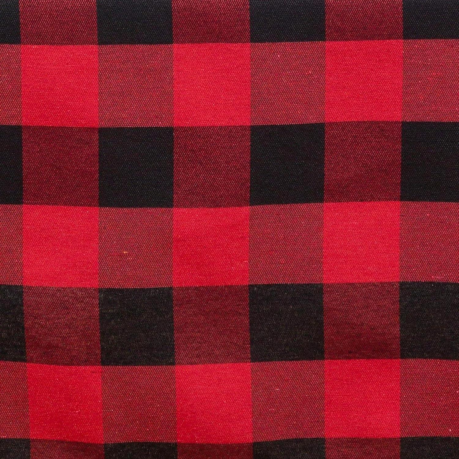 16"x72" Buffalo Plaid Check Classic Casual Everyday Table Runner Red - Saro Lifestyle: Cotton-Poly Blend, Machine Washable