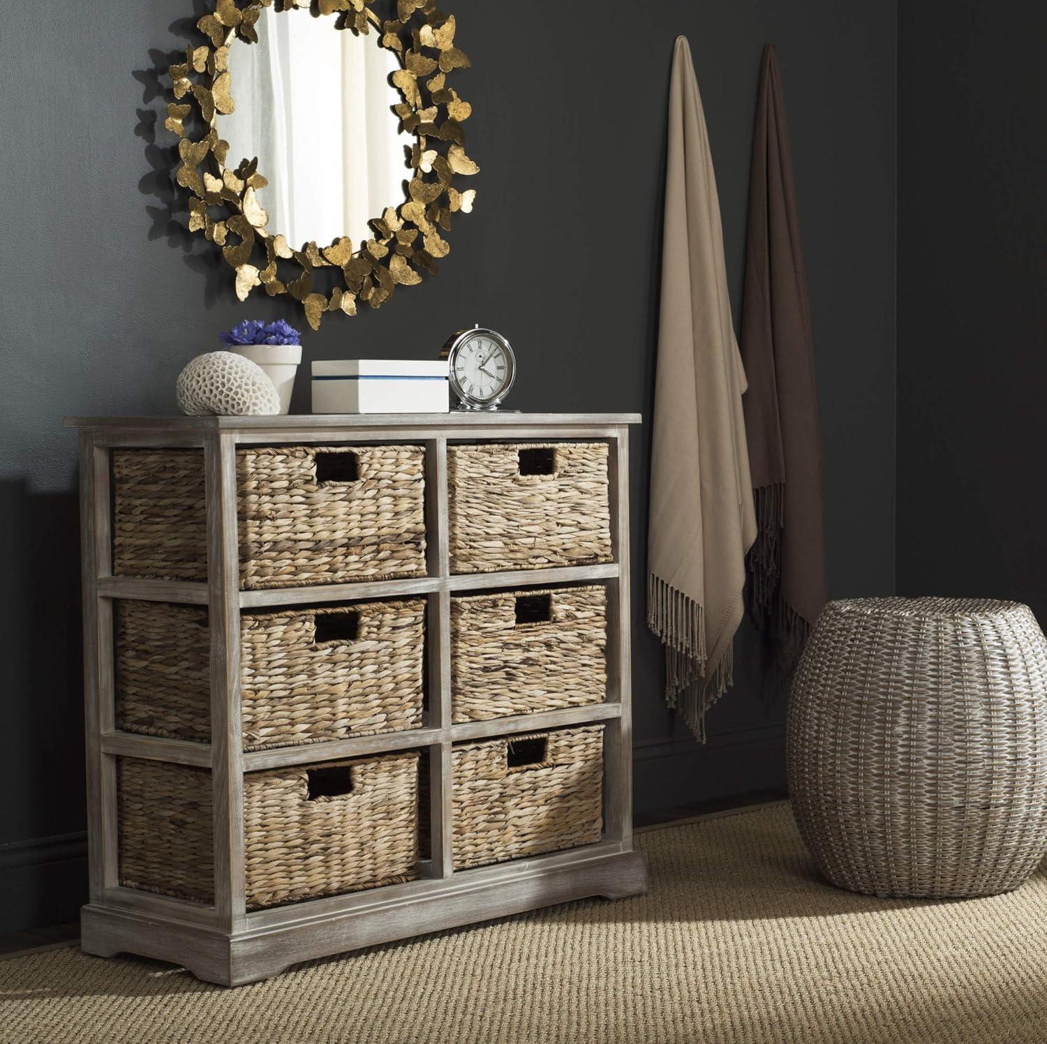 Keenan 6 Wicker Basket Storage Chest - Cherry - Safavieh.