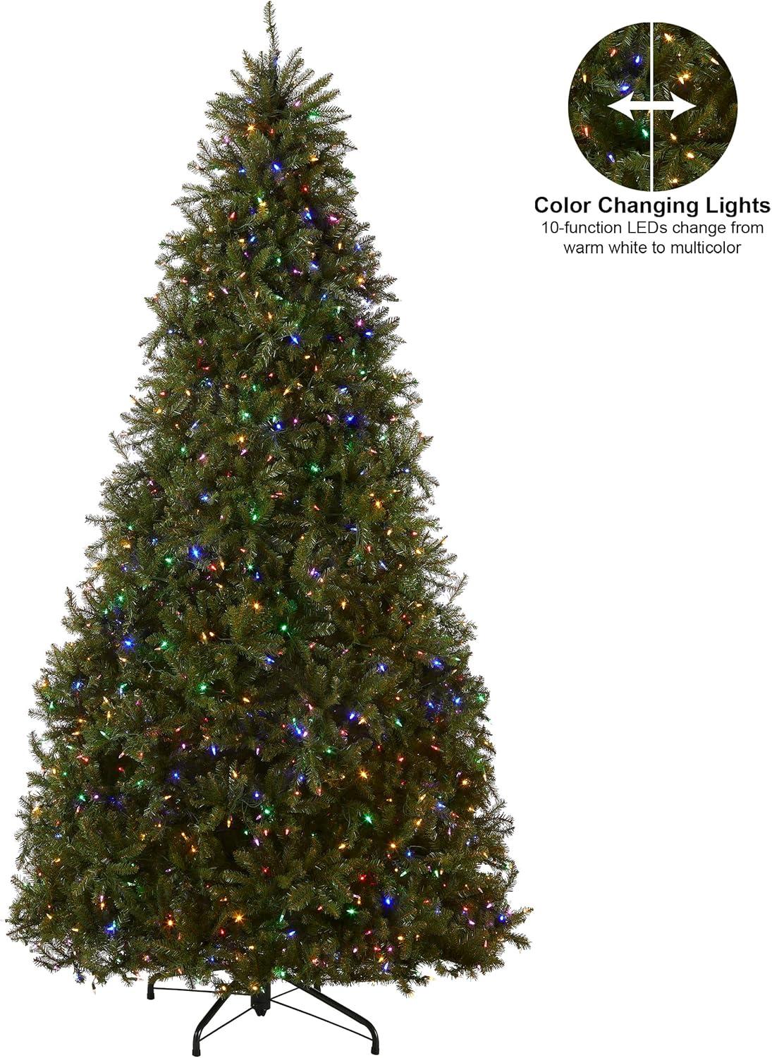 12ft National Christmas Tree Company Pre-Lit Dunhill Fir Full Artificial Christmas Tree with 1200 Dual Color LED Lights & Powerconnect