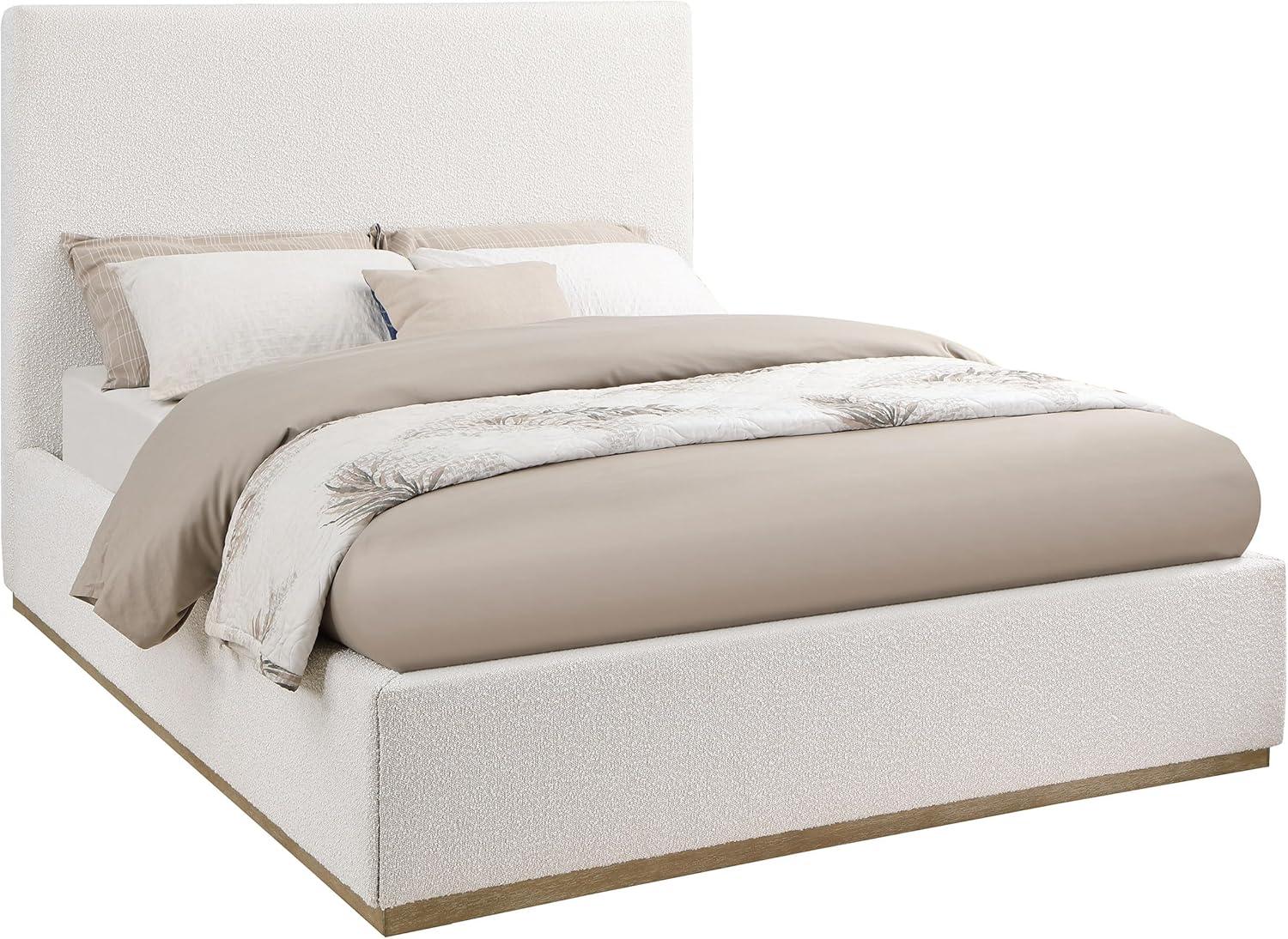 Coaster Knox Transitional Fabric Upholstered Queen Platform Bed Cream