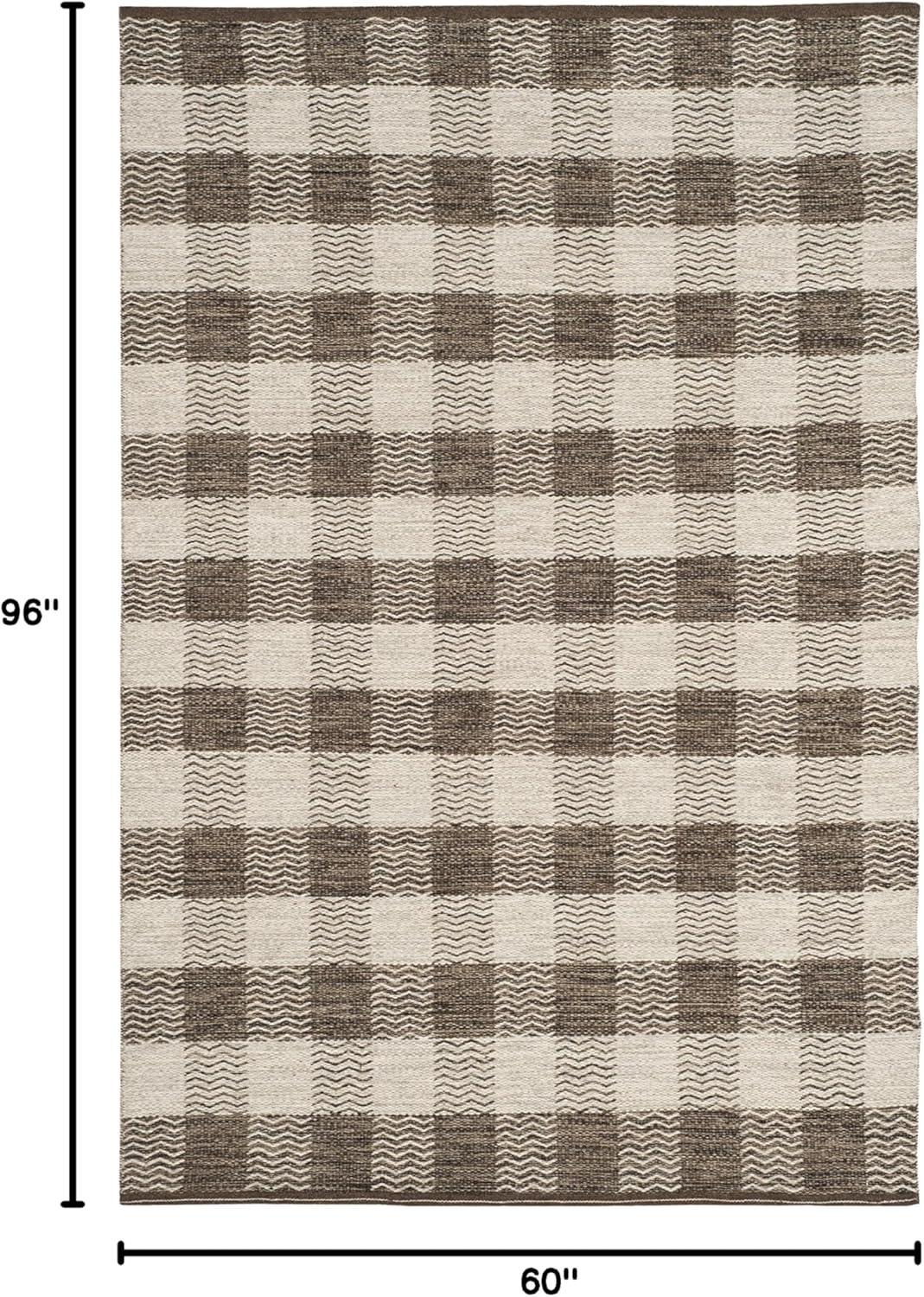 Kilim KLM351 Hand Woven Area Rug - Light Grey/Brown - 5'x8' - Safavieh