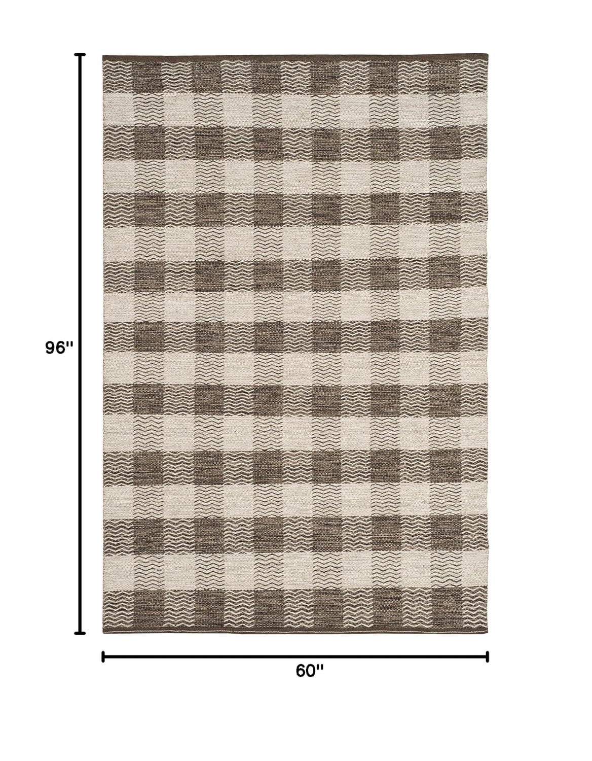 Kilim KLM351 Hand Woven Area Rug - Light Grey/Brown - 5'x8' - Safavieh
