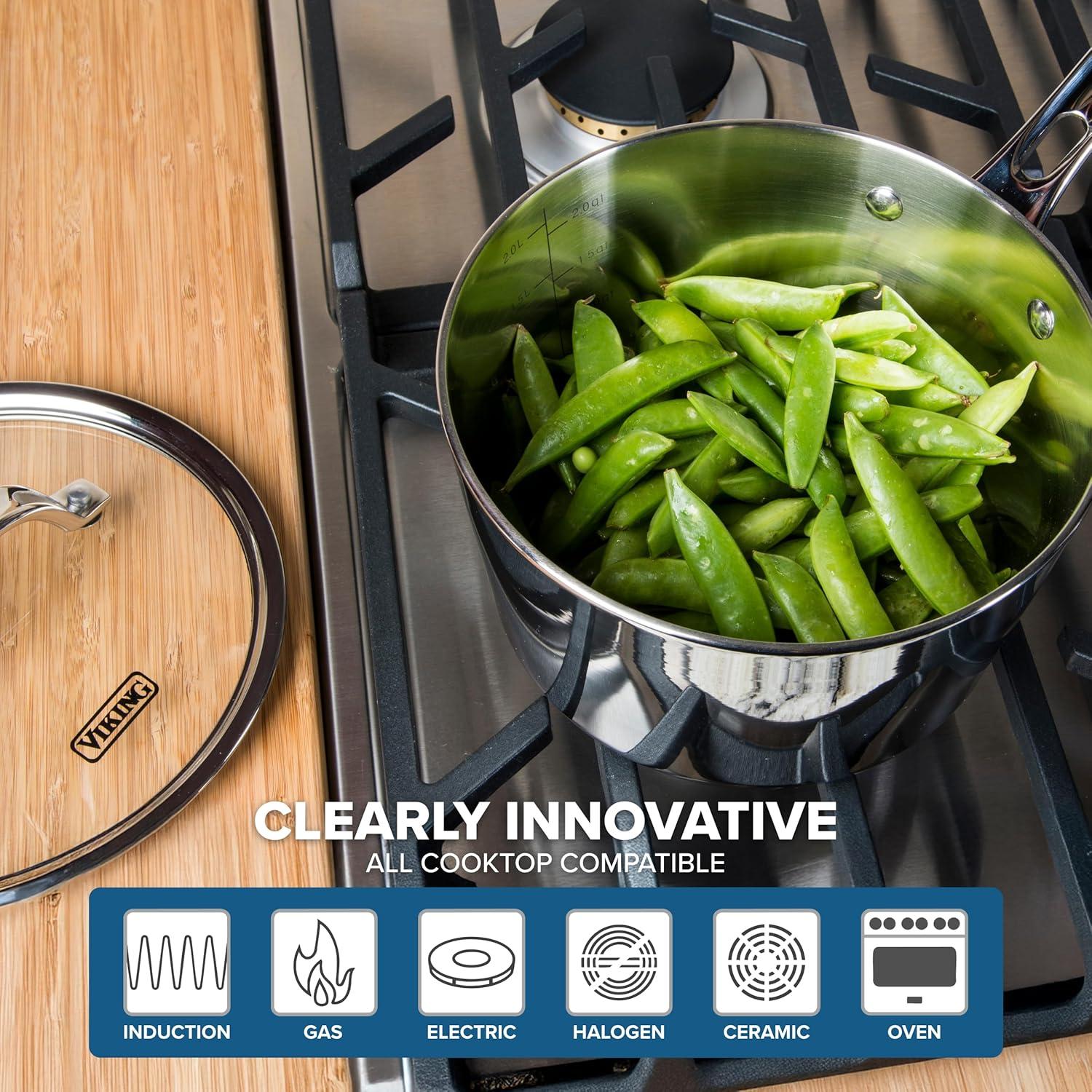 Viking Viking Contemporary 3-Ply Sauce Pan with Glass Lid