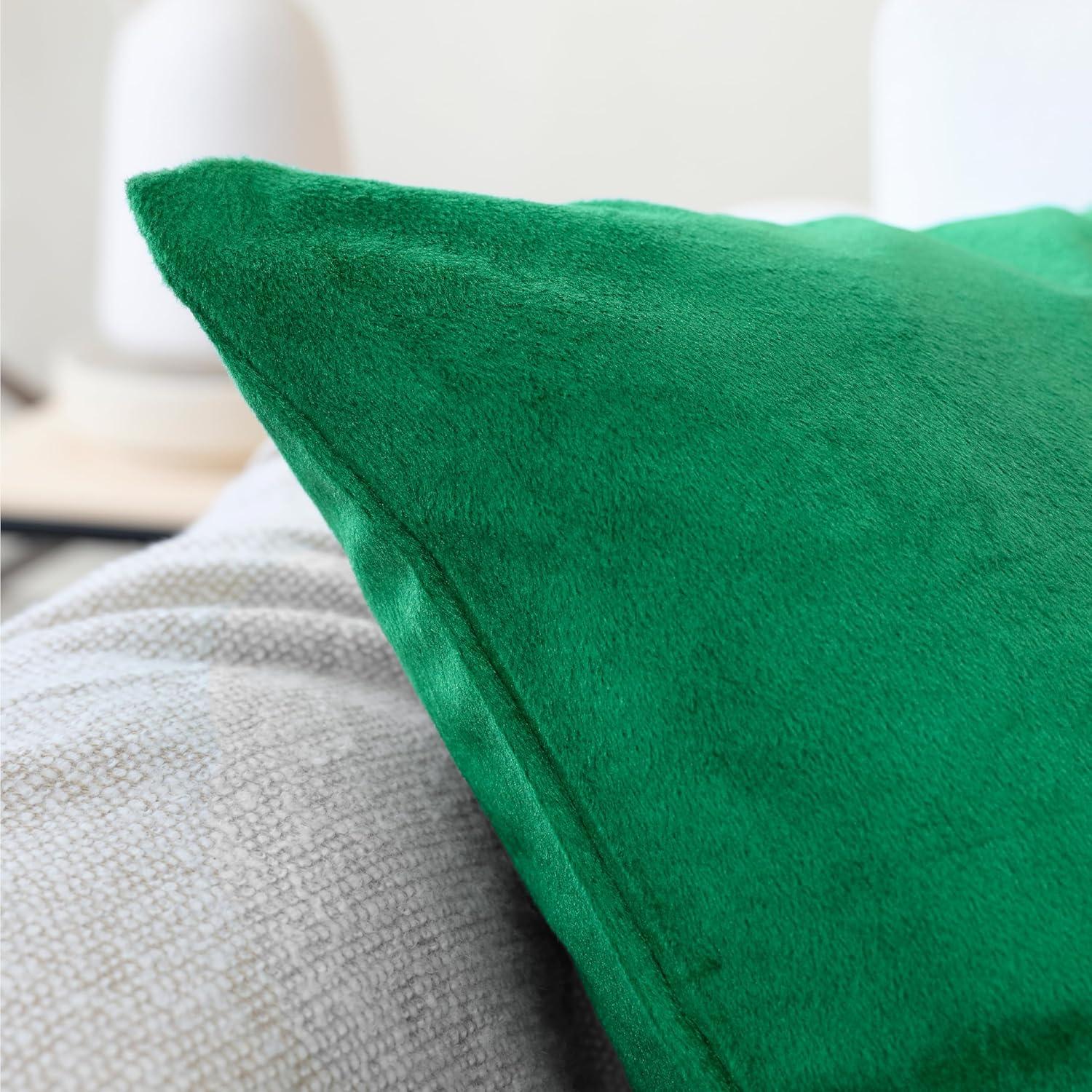 Nmkwnr 2 Pack Soft Velvet Throw Pillow Covers Solid Square Pillow Cases Modern Cushion Covers Case for Sofa Car Office Living Room, 18x18inch