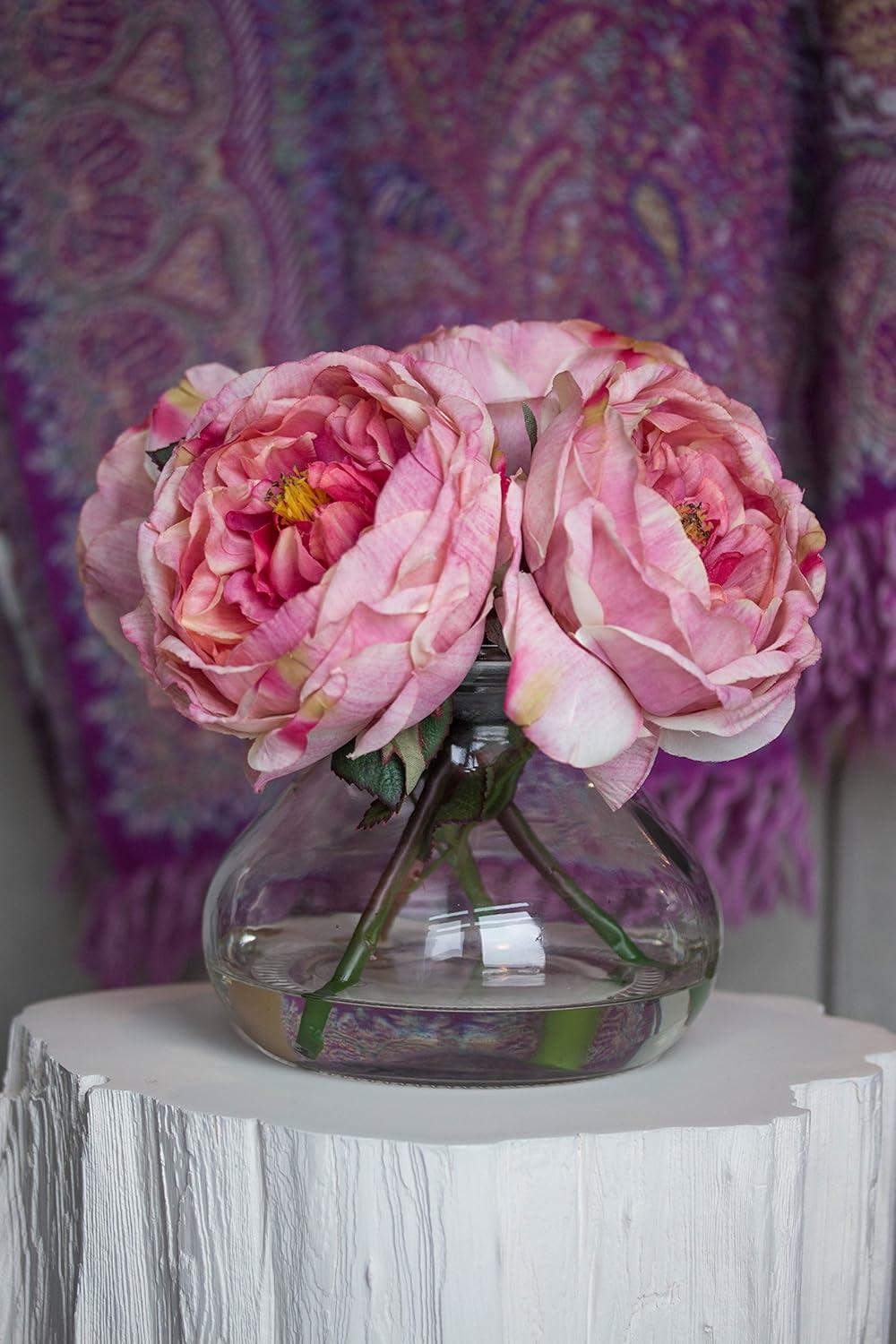 Fancy Rose With Vase - Pink