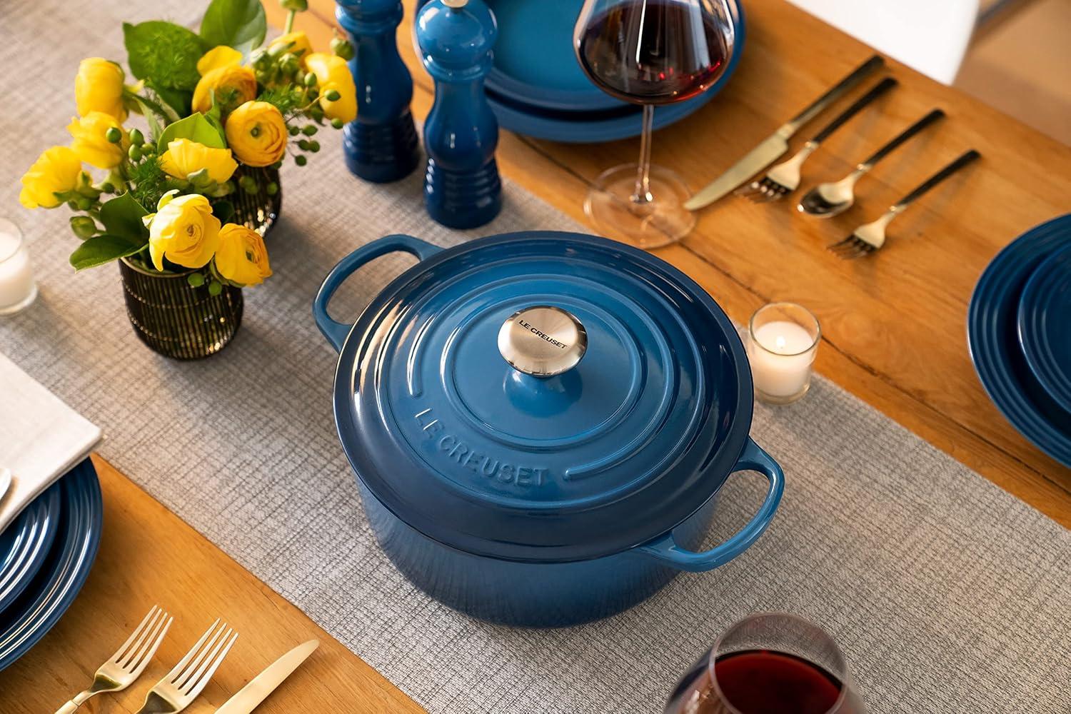 Marseille Blue 4.5 QT Enameled Cast Iron Dutch Oven