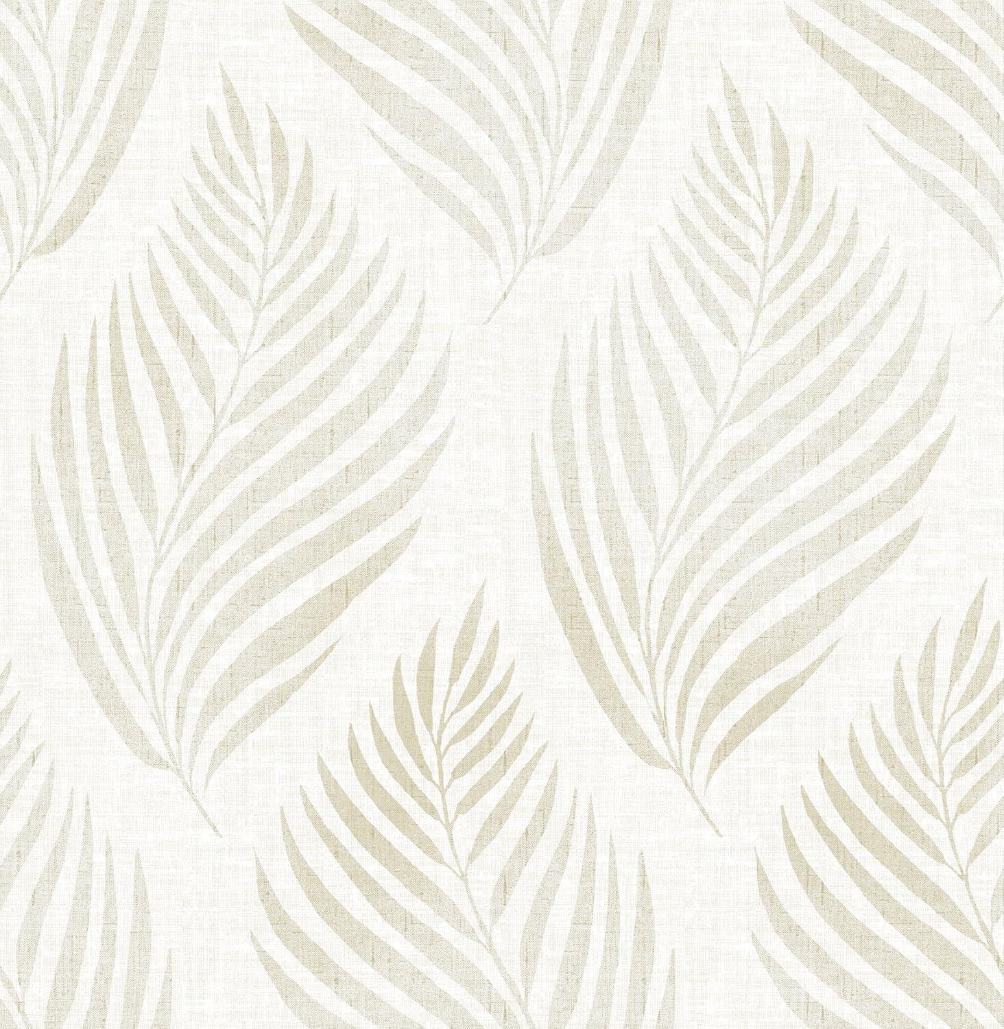 Patrice Beige Linen Leaf Non-Pasted Wallpaper