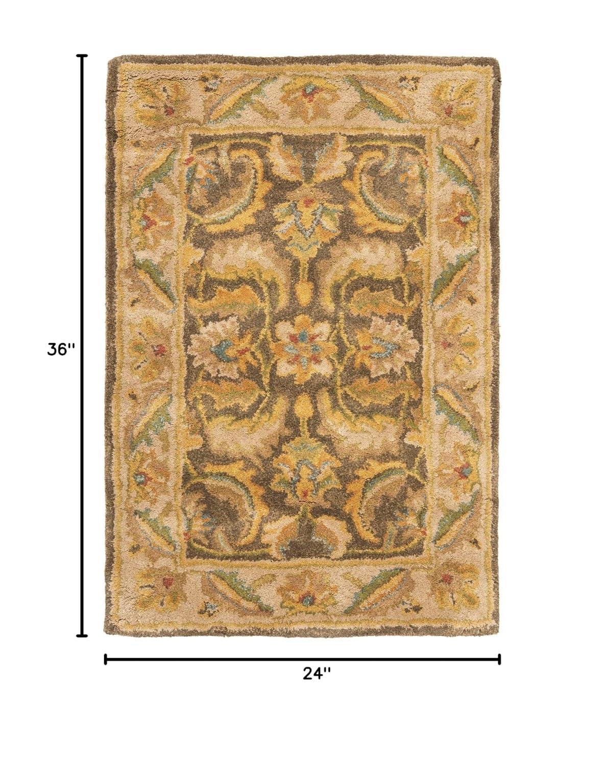 SAFAVIEH Heritage Wight Traditional Wool Area Rug, Green/Beige, 7'6" x 9'6"