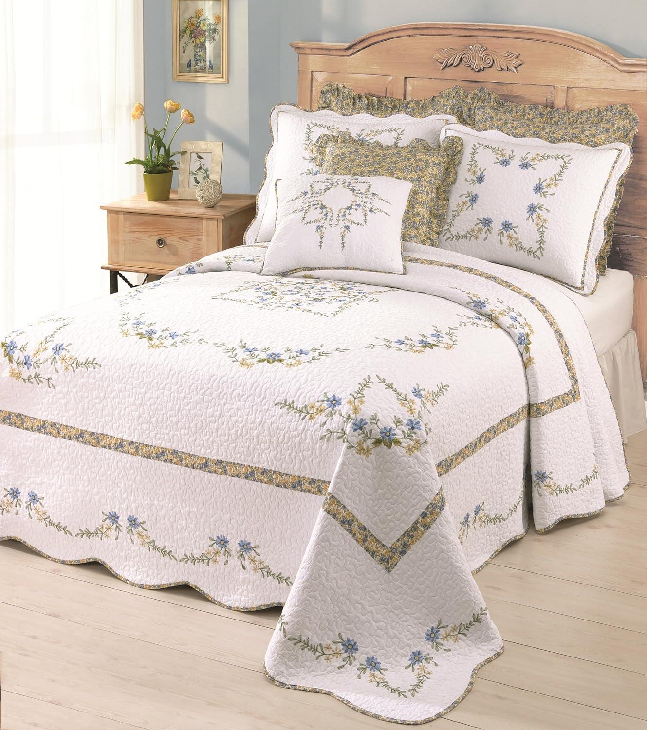 Modern Heirloom Heather Floral Embroidered Single Bedspread & Reviews | Wayfair