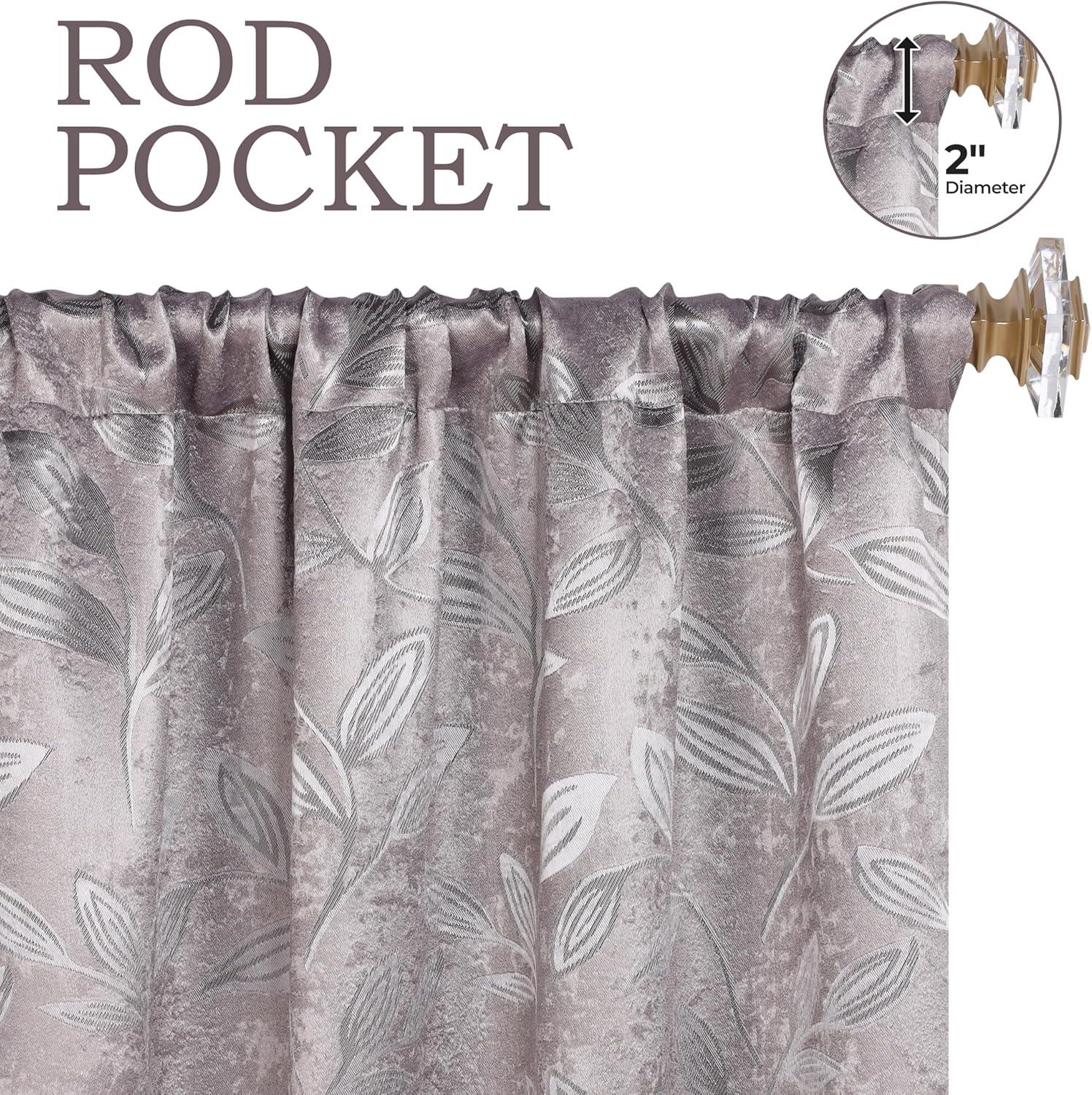 Superior Modern Bohemian Leaves Polyester Machine Washable Room Darkening Blackout Curtains by Superior (Set of 2)