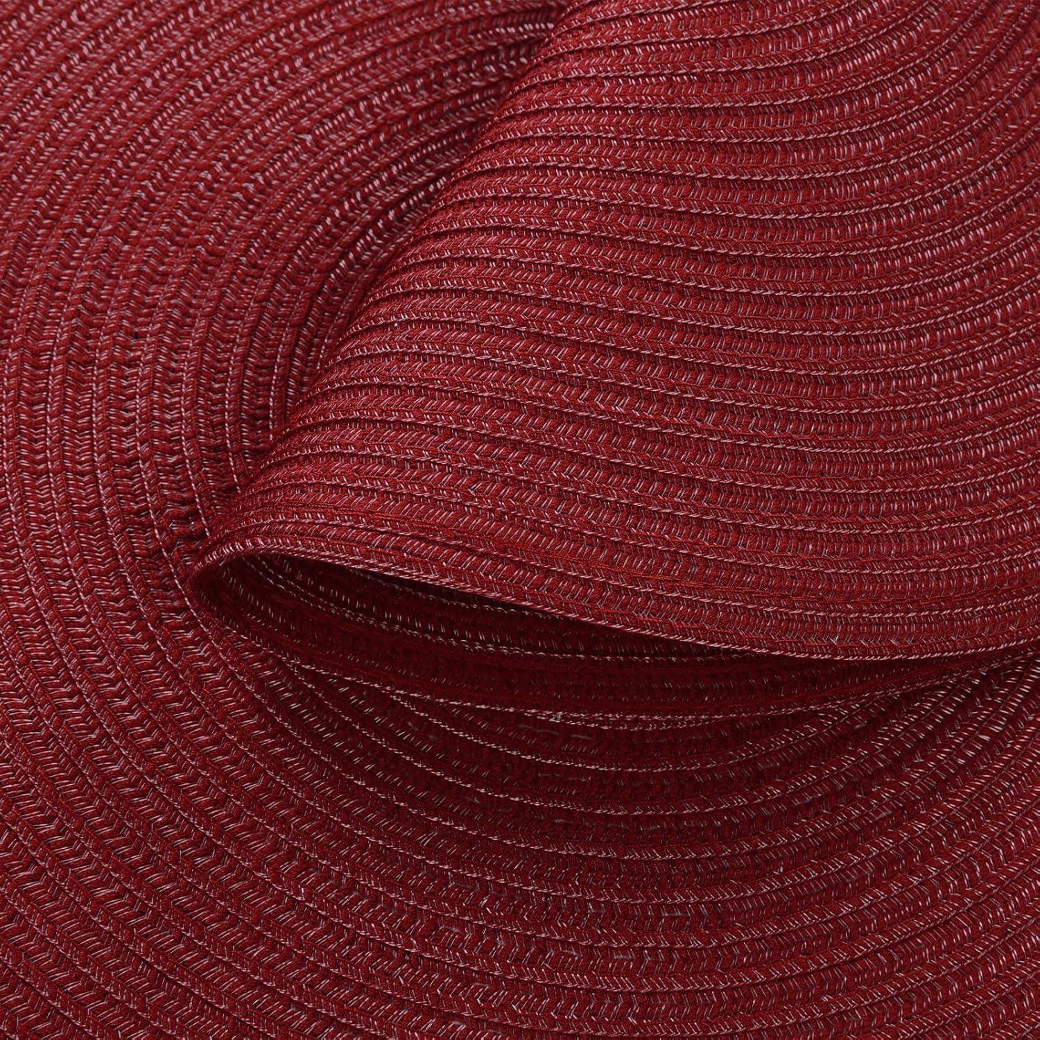 Red 15" Round Cotton Braided Placemats, Set of 4