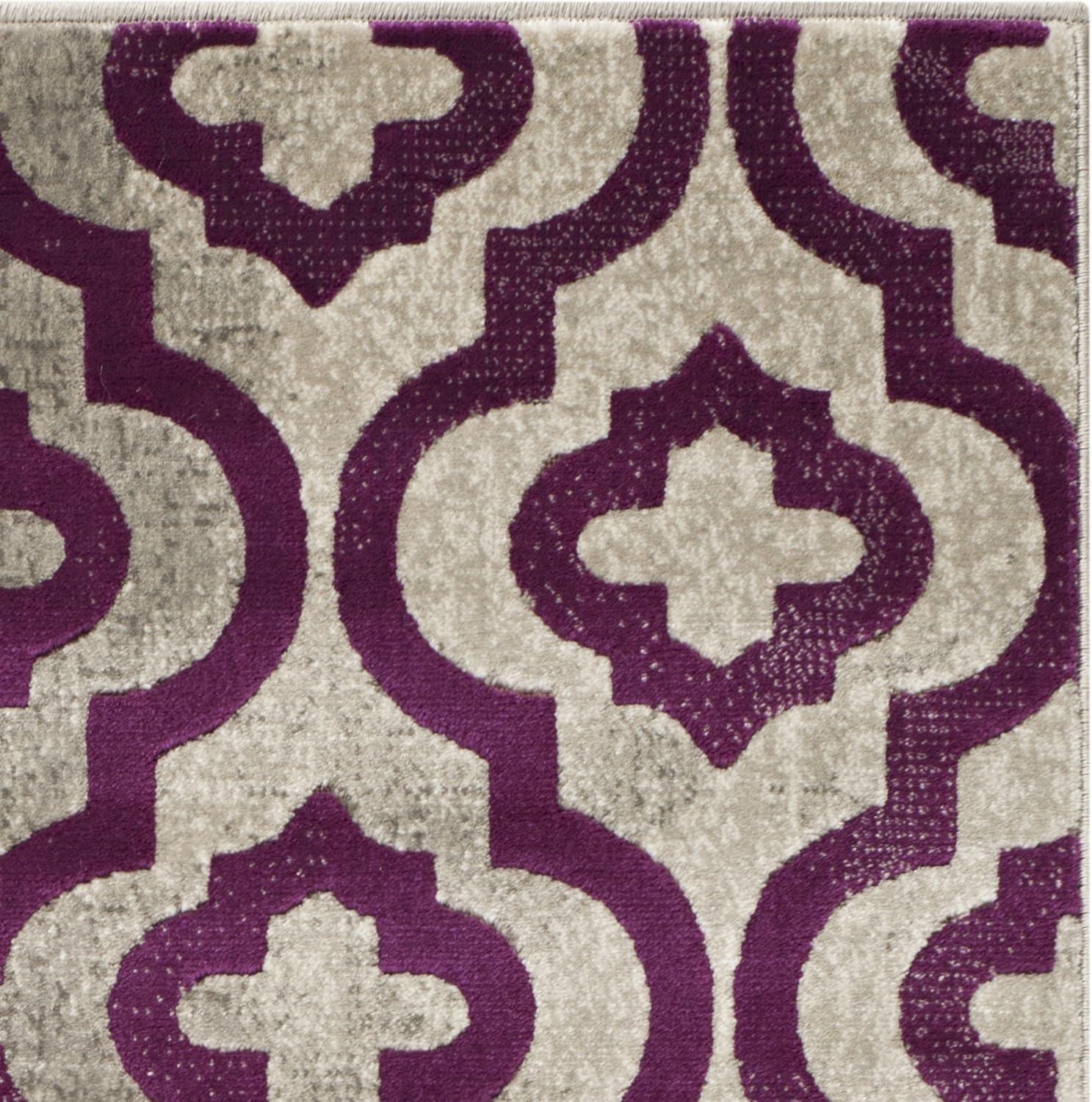 SAFAVIEH Porcello PRL7734B Light Grey / Purple Rug