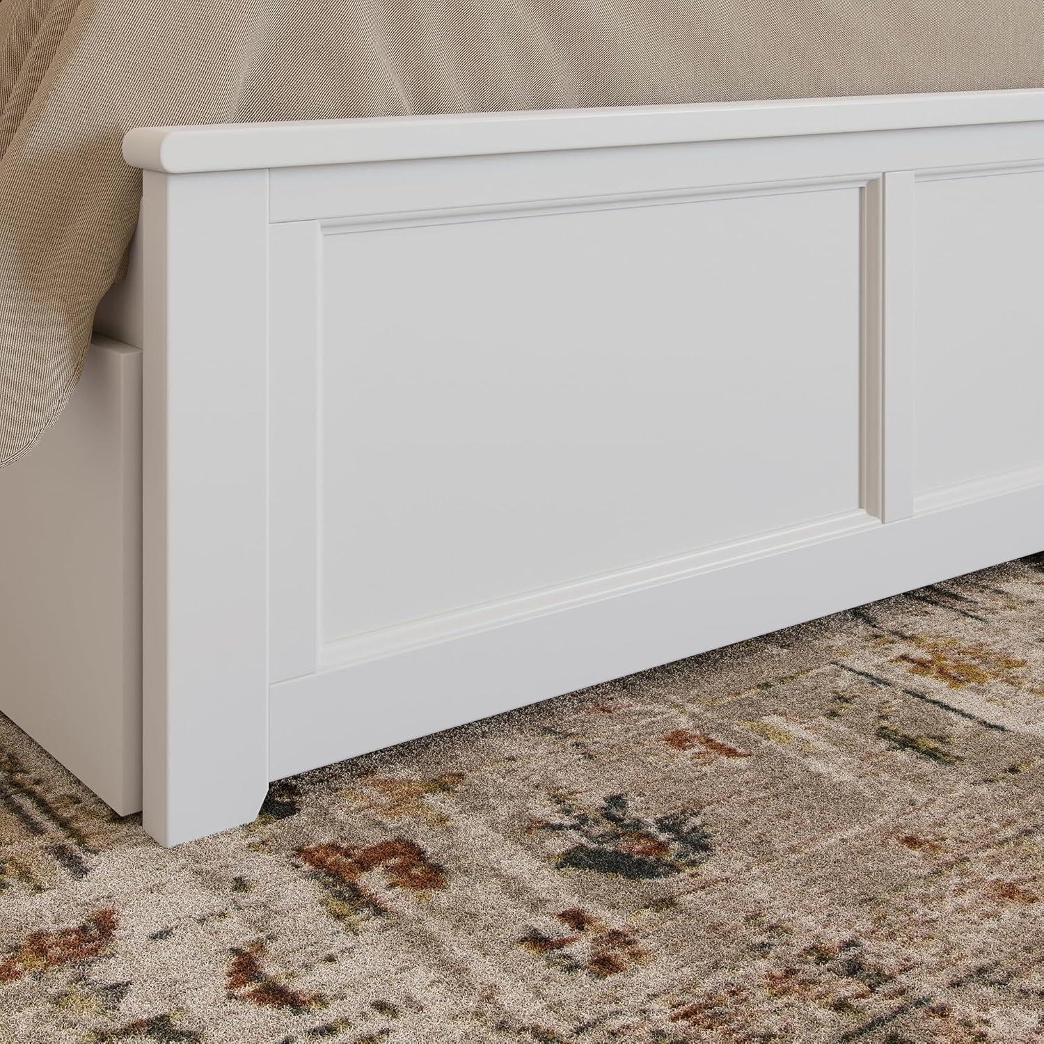 Madison Solid Wood Platform Bed with Matching Footboard & Storage Drawers