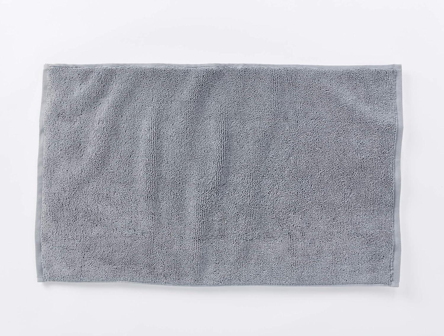 Coyuchi Cloud Loom Organic Cotton Bath Rug - Steel Blue