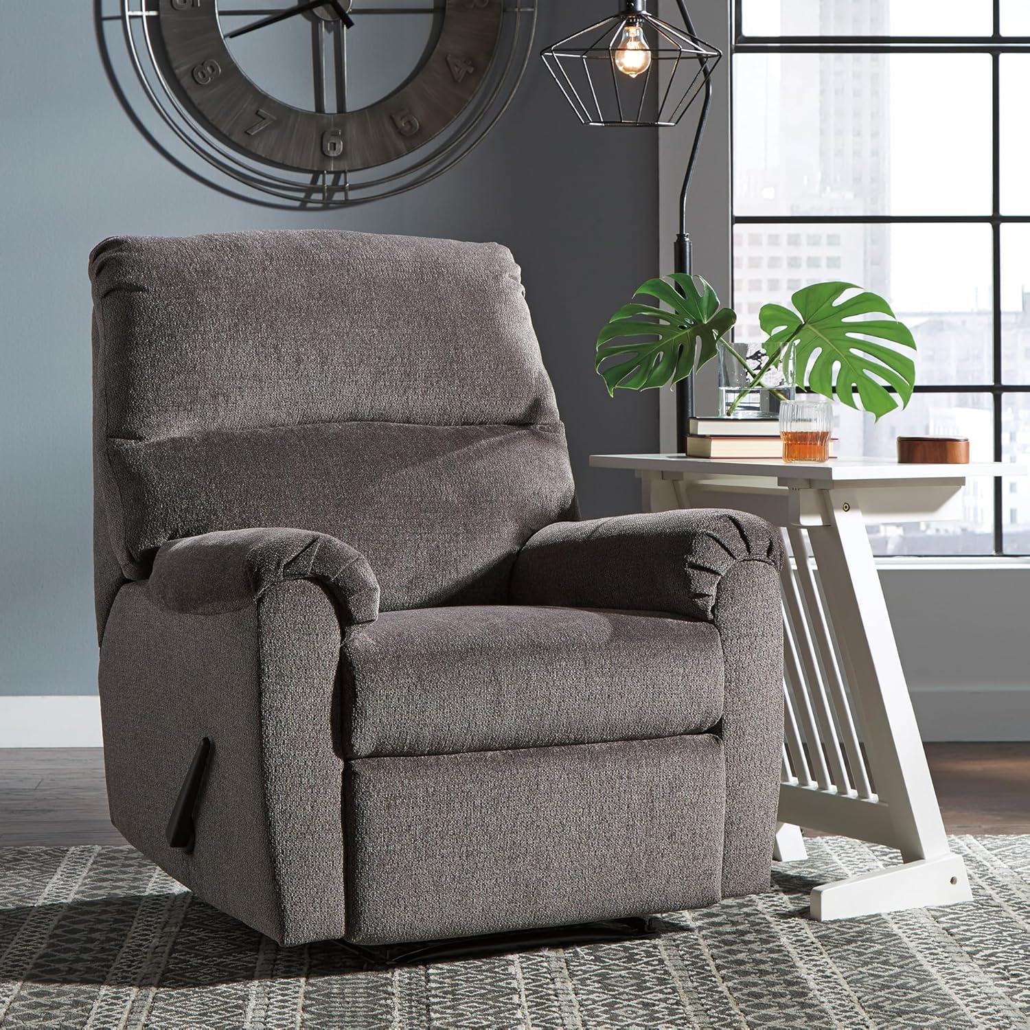 Signature Design by Ashley Nerviano Zero Wall Recliner in Gray